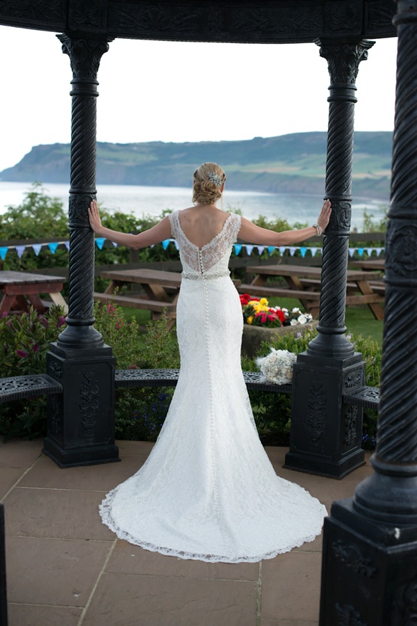  The Gorgeous Back of the Brides Wedding Dress / Seaside Wedding in the UK | photo by Tracey Ann Photography / as seen on www.BrendasWeddingBlog.com 