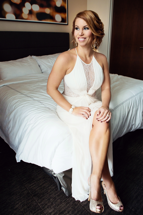  Sexy Bride in her Aldo Wedding Shoes / photo by Emily Gualdoni Photography / as seen on www.BrendasWeddingBlog.com 
