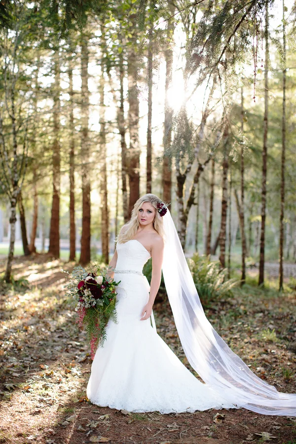 Beautiful Bridal Portrait for a Woodsy Themed Wedding / photo by Ashley Cook Photography / as seen on www.BrendasWeddingBlog.com