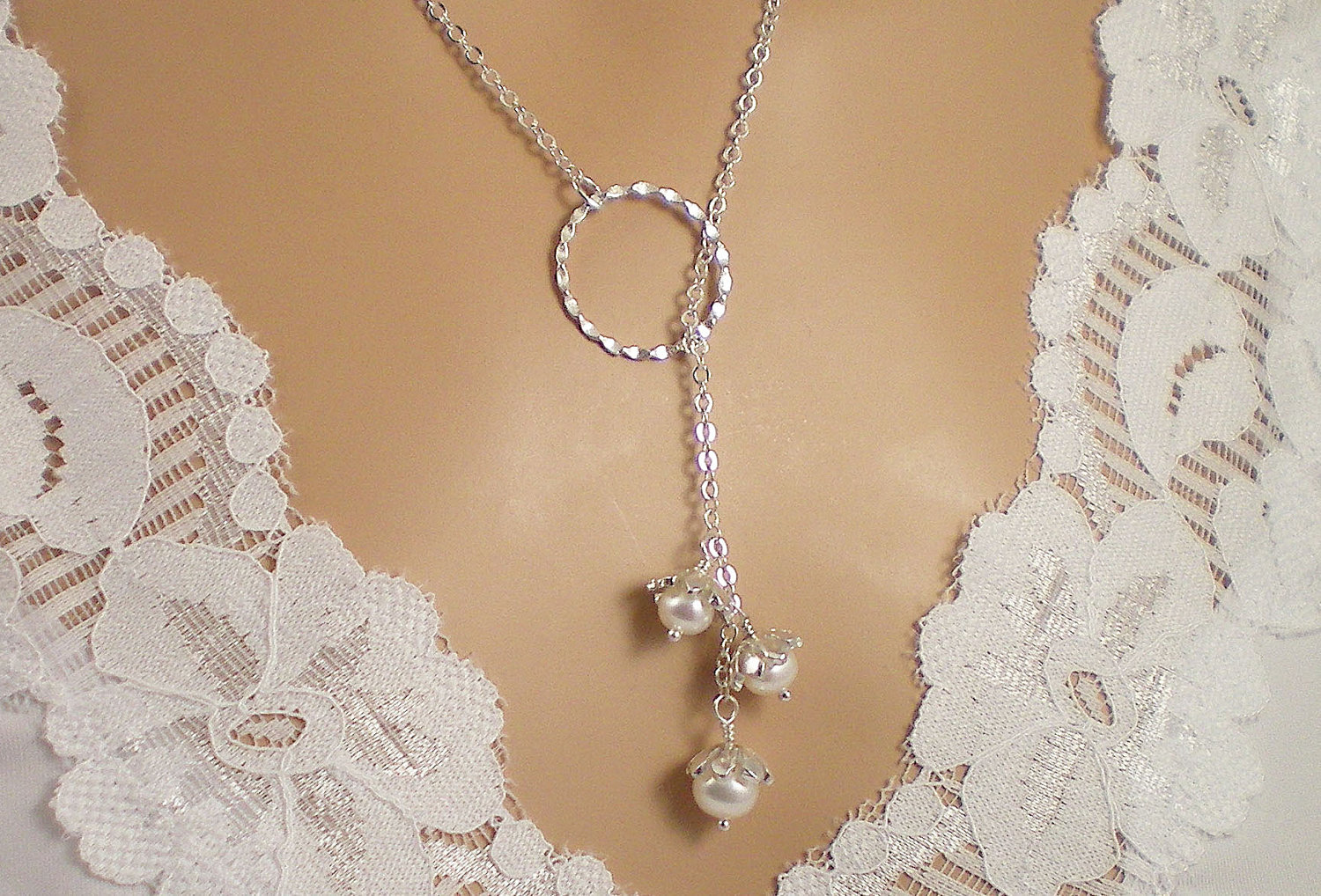 Lily of the Valley Sterling Silver Eternity Circle Lariat from Something Shiny 101