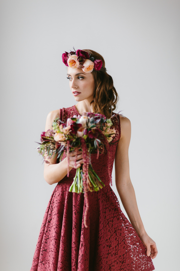  Oversized Floral Crown with fully opened garden roses and ranunculus blooms / by Wallflower Designs / photo by Maggie Fortson Photography 