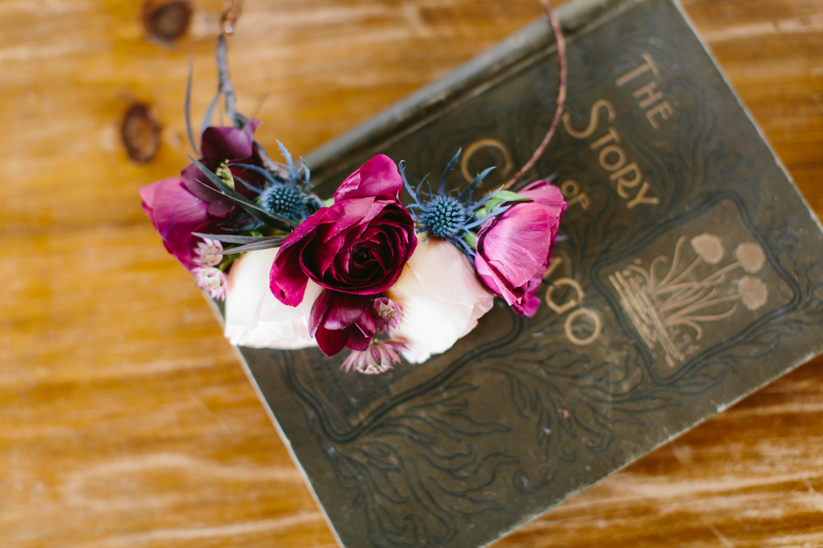  Floral Crown in Marsala Wine Color from Wallflower Designs / photo by Maggie Fortson Photography 