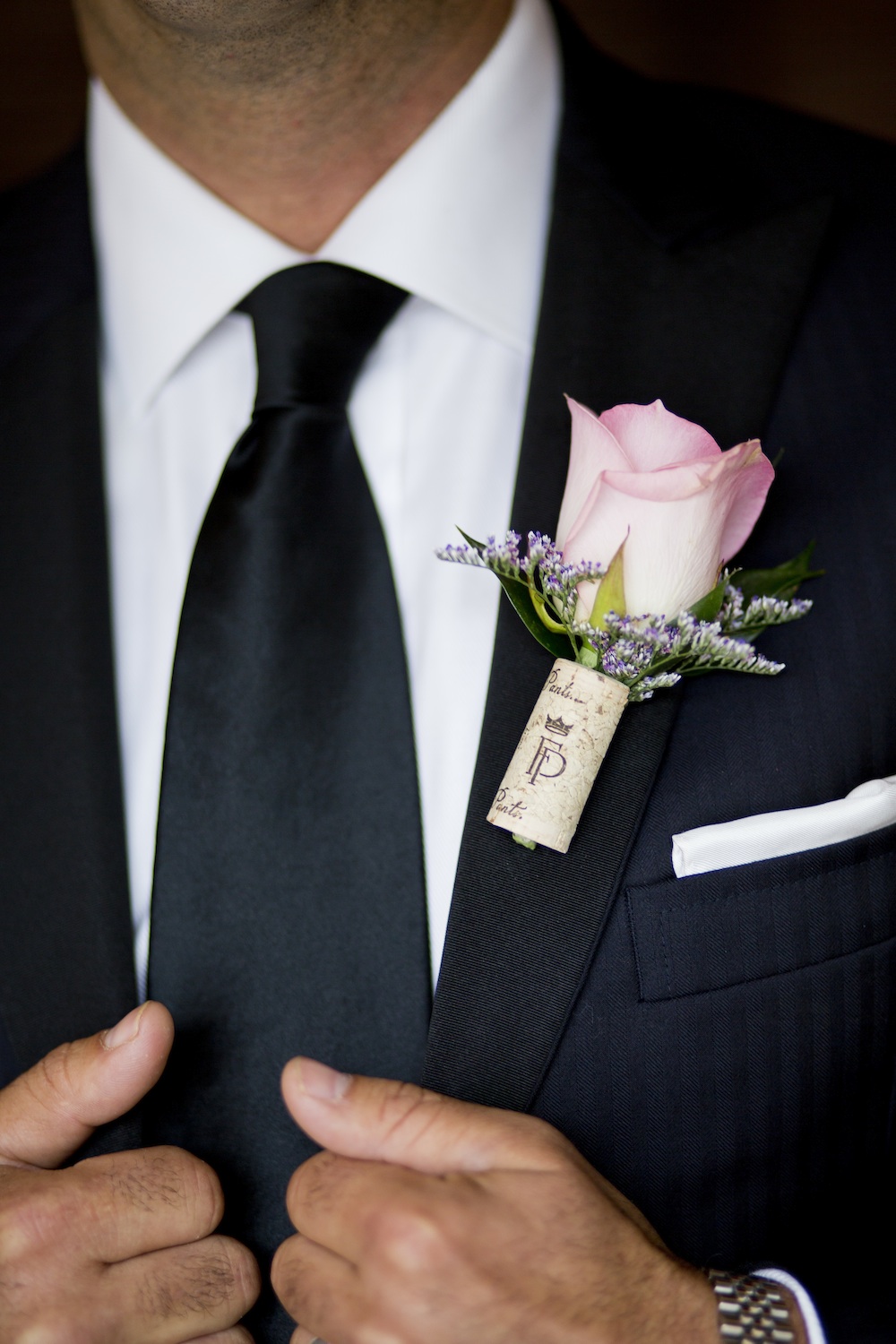  A Wine Cork Boutonniere is a Brilliant Idea for a Wine Themed Wedding / photo by Krista Patton Photography 