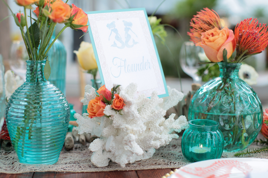  Cute Under the Sea Inspired Wedding Table Card from Pretty Peacock Paperie&nbsp; / photo by Tab McCausland Photography 