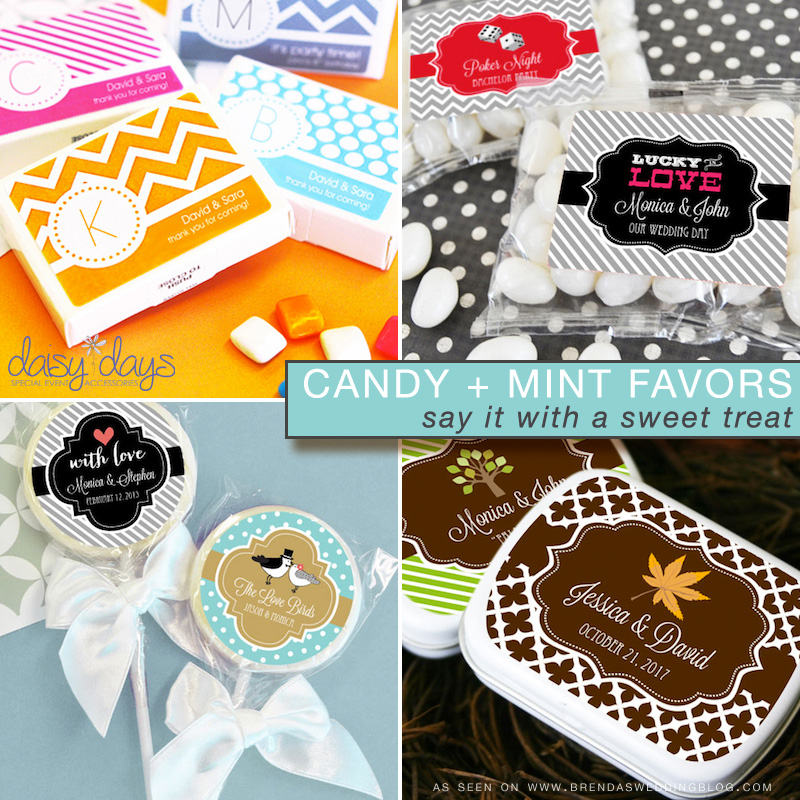 wedding candy and mints - say thank you to your guests with a sweet treat
