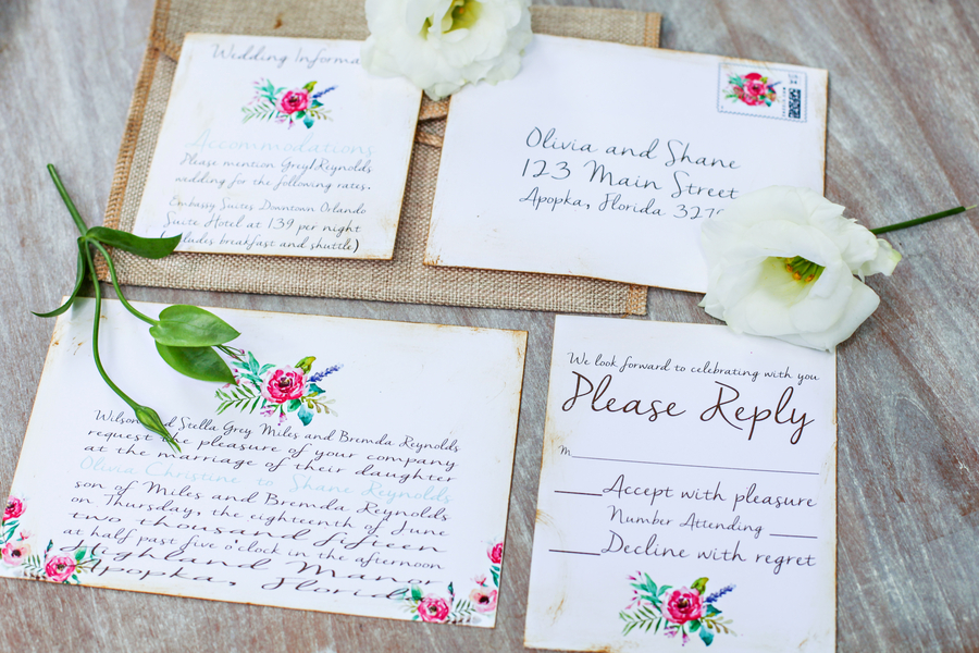  Pretty Vintage Inspired Floral Wedding Invitation Suite by The Invitation Lounge / photo by Tab McCausland Photography 