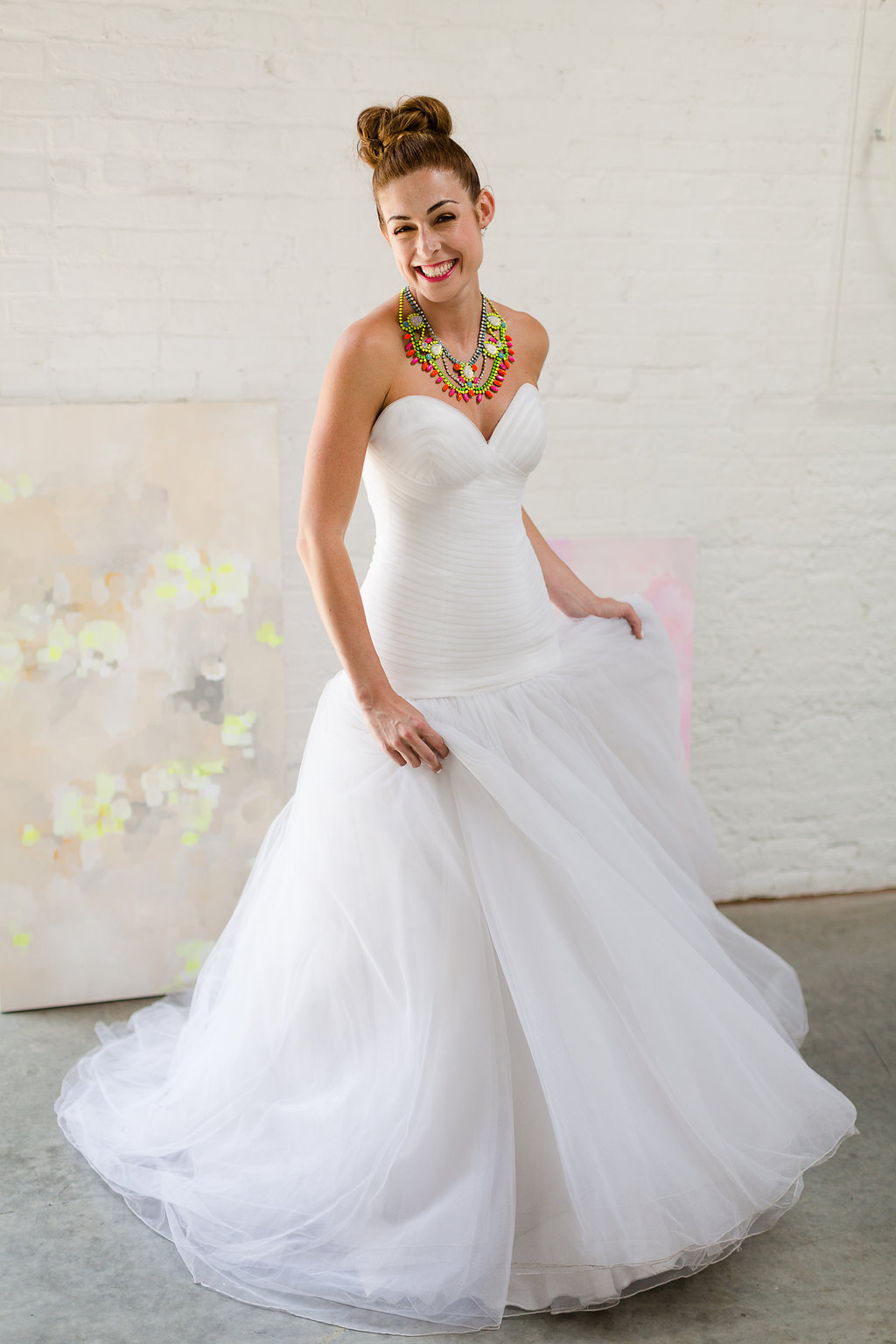 Wedding Dress for a Modern Neon Inspired Celebration / dress from Designer Loft NYC / photo by Jessica Haley Photography