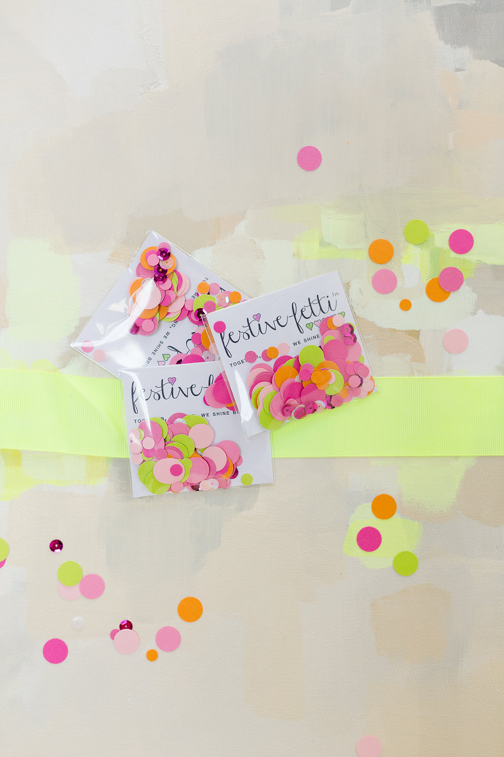 Neon Wedding festive-fetti™ Confetti / by The Marketplace on Brenda's Wedding Blog / photo by Jessica Haley Photography