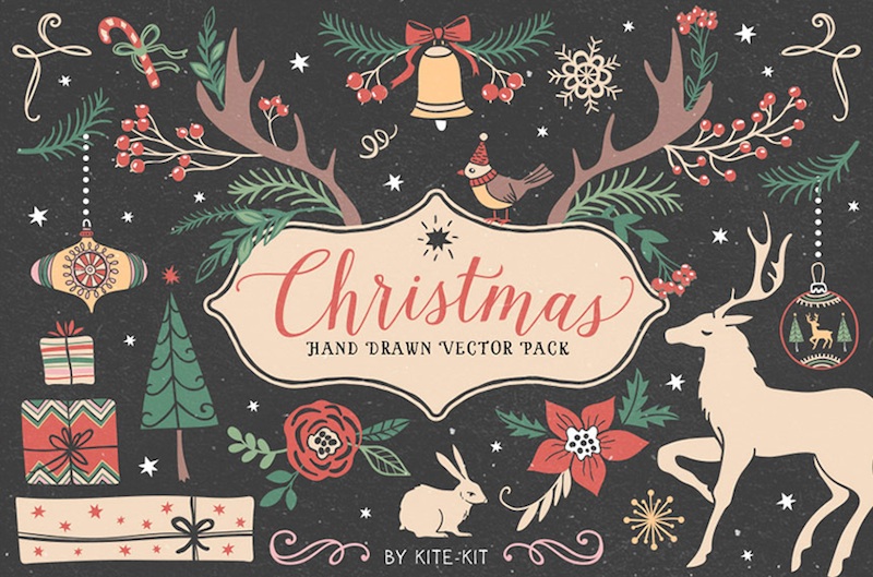  Design Your Own Holiday Cards + Invitations with this Font + Graphic Winter Bundle for just $29 