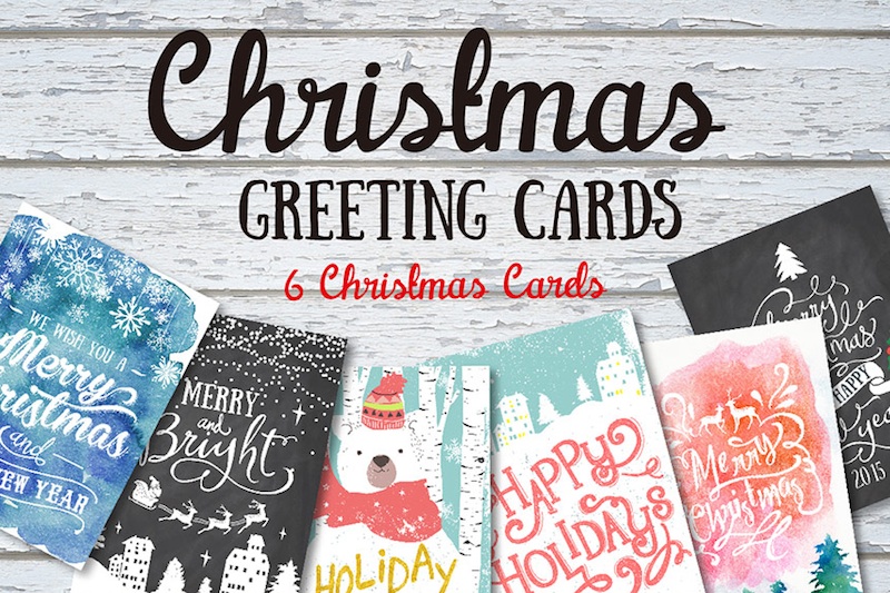  Design Your Own Christmas + Holiday Cards with this Font + Graphic Winter Bundle for just $29 