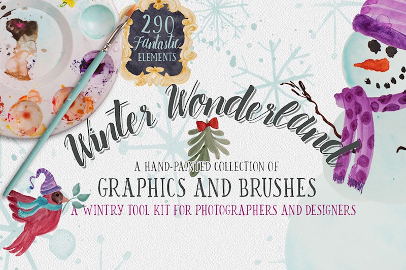  Design Your Own Cards + Invitations with this Winter Wonderland Font + Graphic Winter Bundle for just $29 