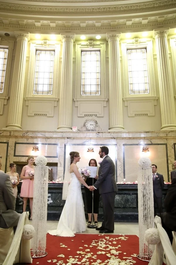 A Classically Elegant Peachy Pink and Purple Canadian Wedding