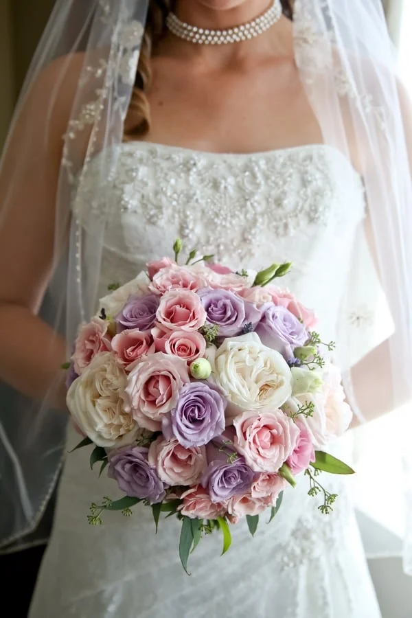 A Classically Elegant Peachy Pink and Purple Canadian Wedding
