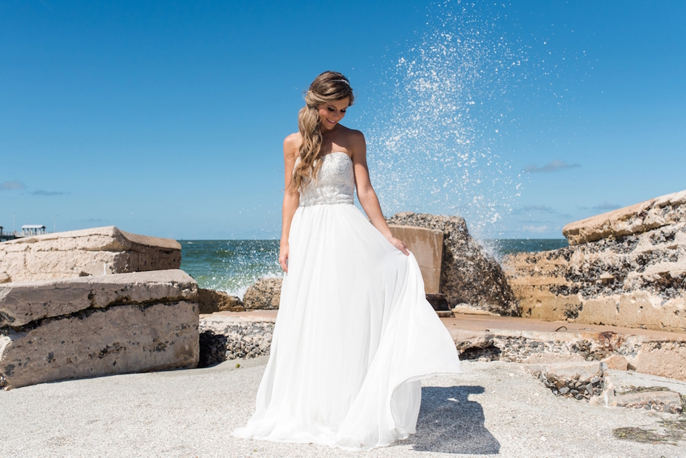  Coastal Chic Wedding Inspiration / dresses by Dessy / photo by Caroline &amp; Evan Photography / flowers by FH Weddings &amp; Events 