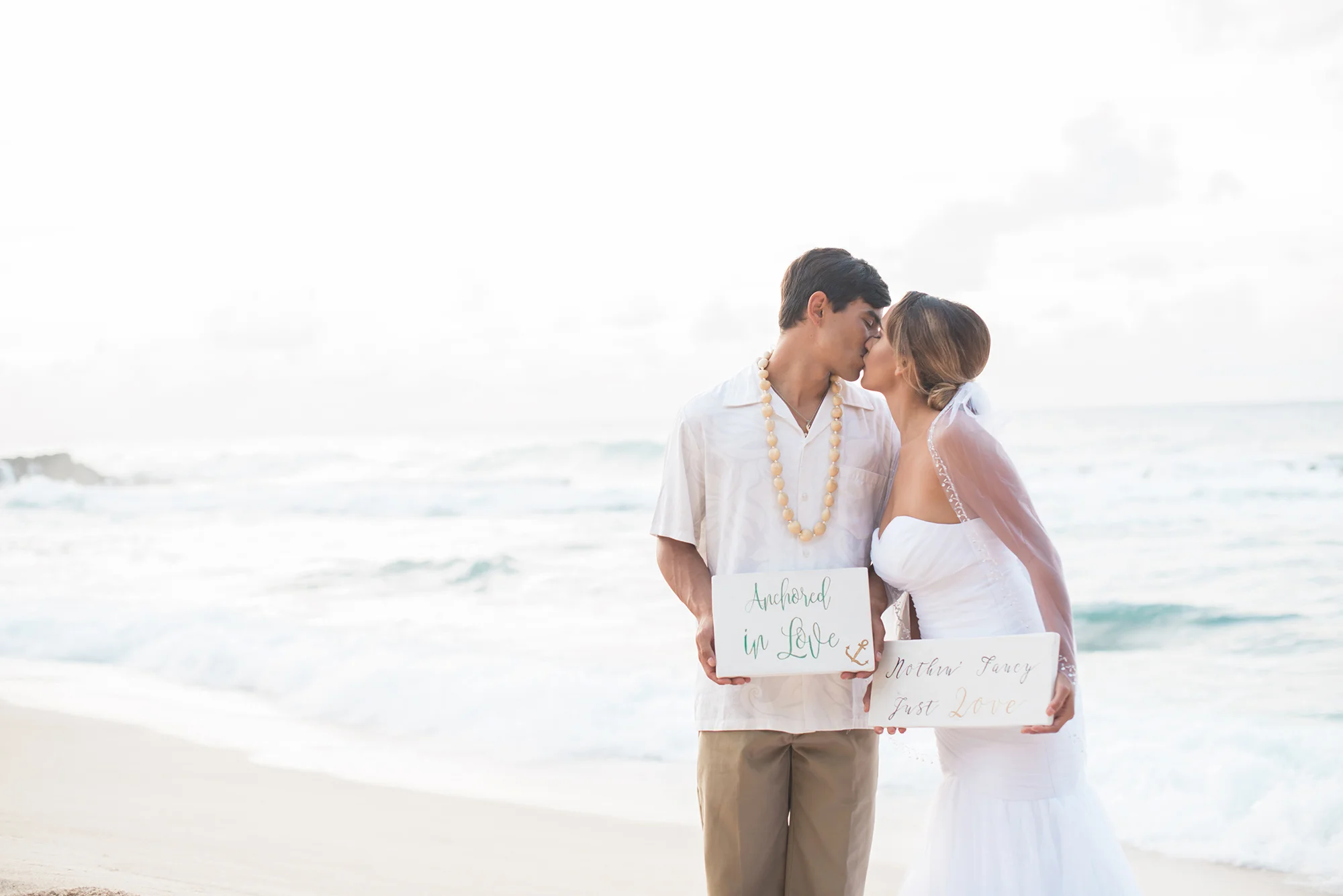 Anchored in Love - it's a Romantic Elopement in Hawaii on the island of Oahu - photo by Marianne Blackham Photography - see more on www.BrendasWeddingBlog.com