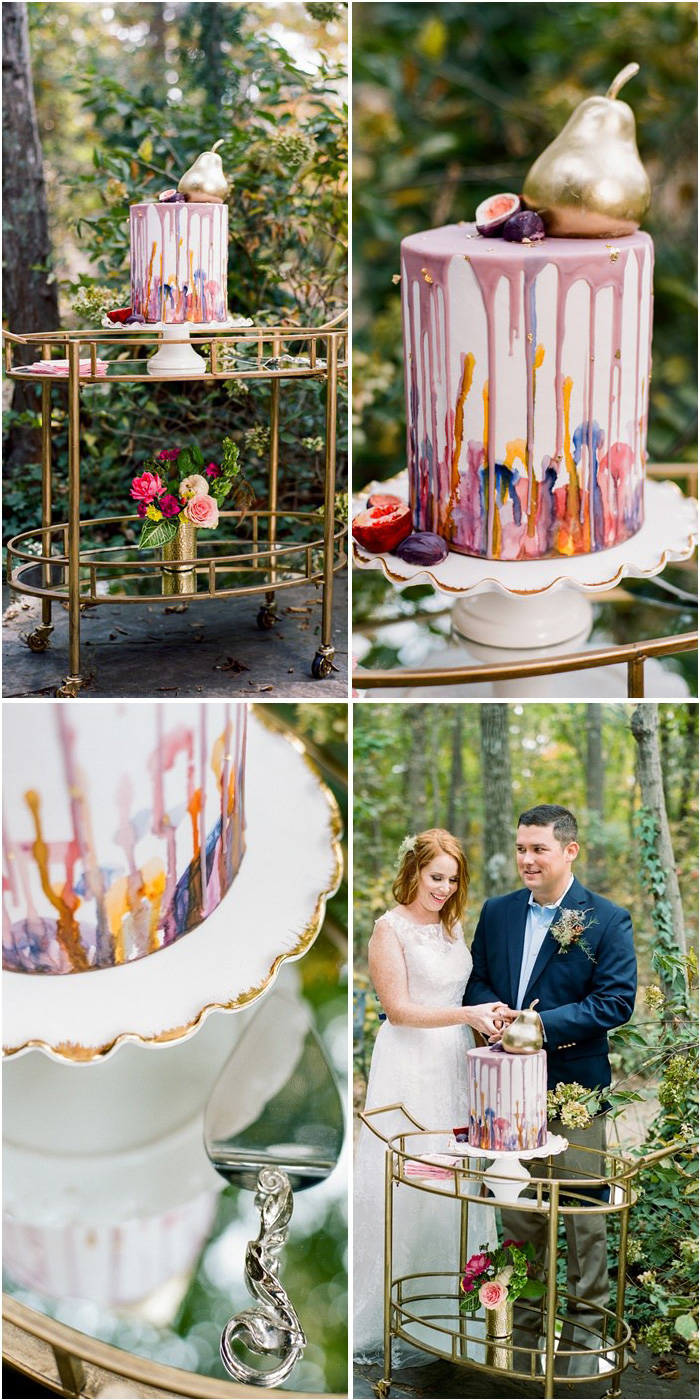 Wedding Bar Cart Inspiration from a Boho Chic Farm Wedding - created by Sarah Sofia Productions - click to see all 9 Creative Ideas Bar Cart Styling on www.BrendasWeddingBlog.com - the wedding planning guide for fresh ideas for creative weddings
