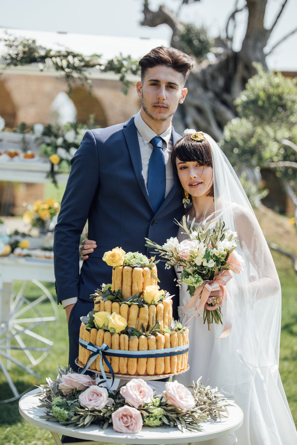  Pretty Bridal Portrait from a Lemon Yellow Garden Wedding Styled Shoot in Rome Italy - by Jess Palatucci Photography - as seen on www.BrendasWeddingBlog.com 