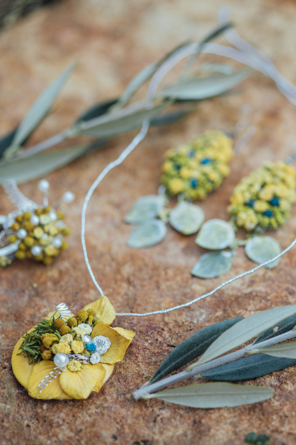  Handmade wedding jewelry set from a Lemon Yellow Garden Wedding Styled Shoot in Rome Italy - by Jess Palatucci Photography - as seen on www.BrendasWeddingBlog.com 