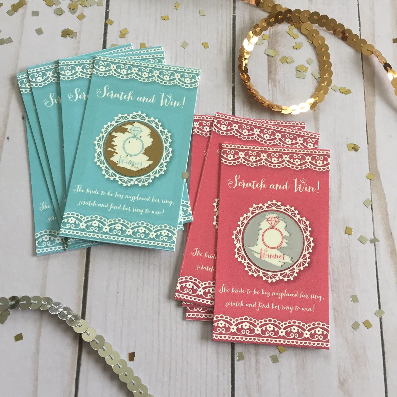 Bridal Shower Scratch Off Game Cards