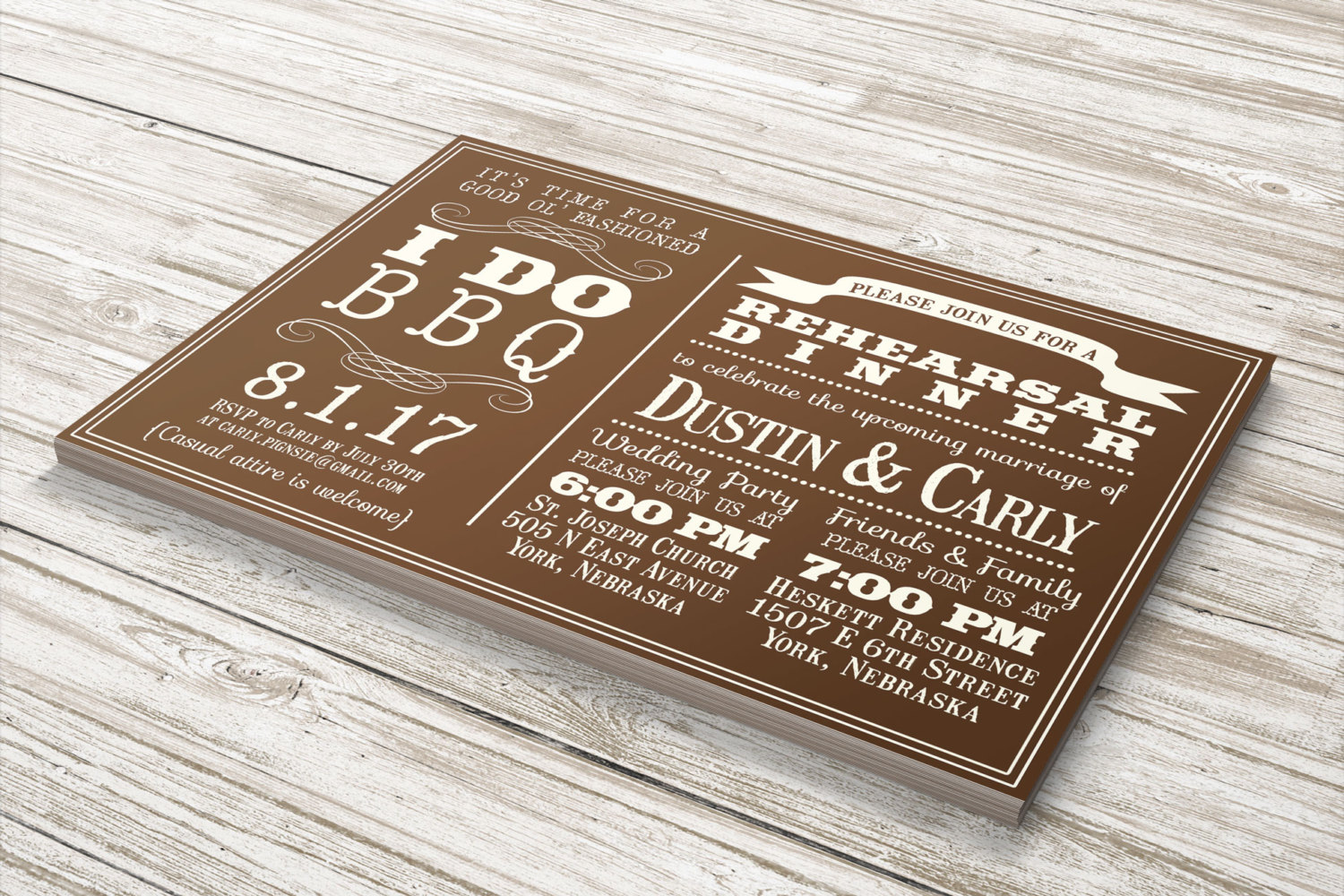 BBQ Barbecue Wedding Party Invitations