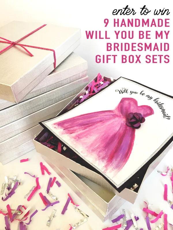 Enter to Win 9 Handmade Will You Be My Bridesmaid Gift Card Sets with Confetti