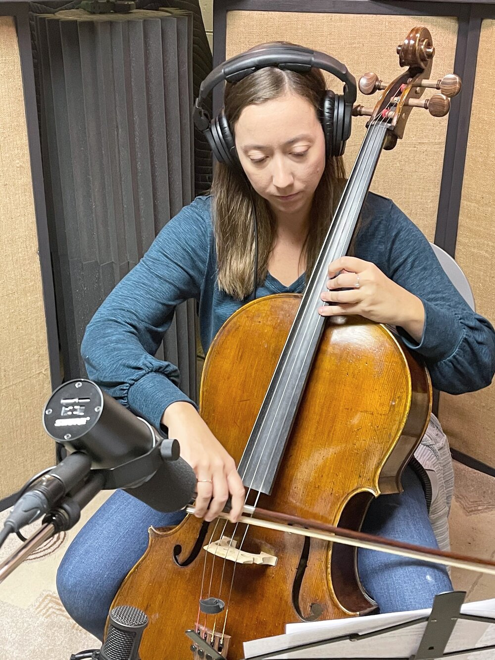 Tone Tree Audio recording cello for 'Surround Me' original music