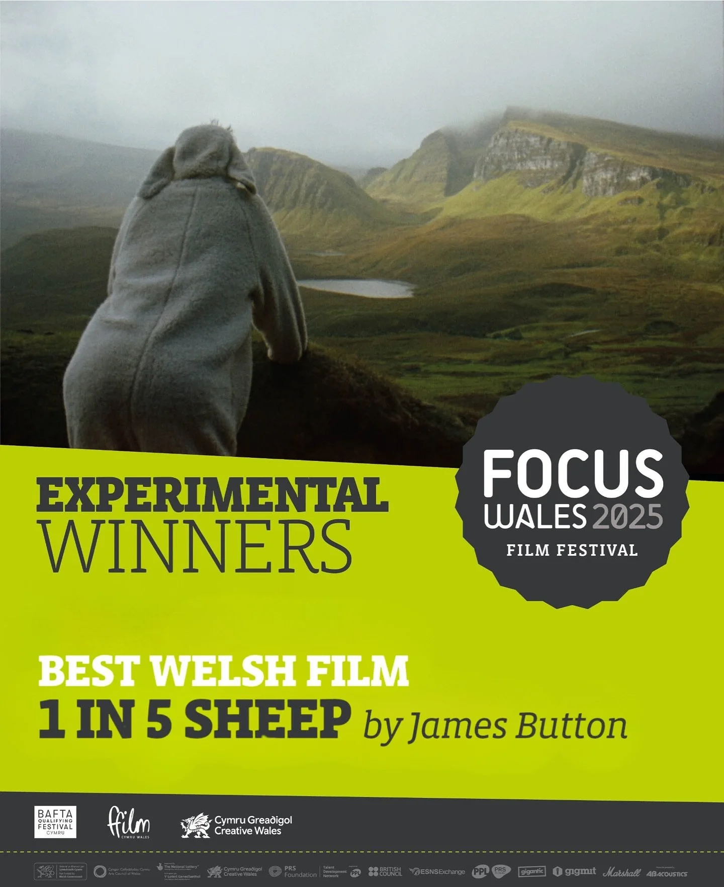 We told you it wasn&rsquo;t a comedy! 🐑 &ldquo;1 In 5 Sheep&rdquo; from @splonkcomedy is officially an award-winning EXPERIMENTAL film(!). All those mountains, both physical and figurative, we climbed to express ourselves through performance art and