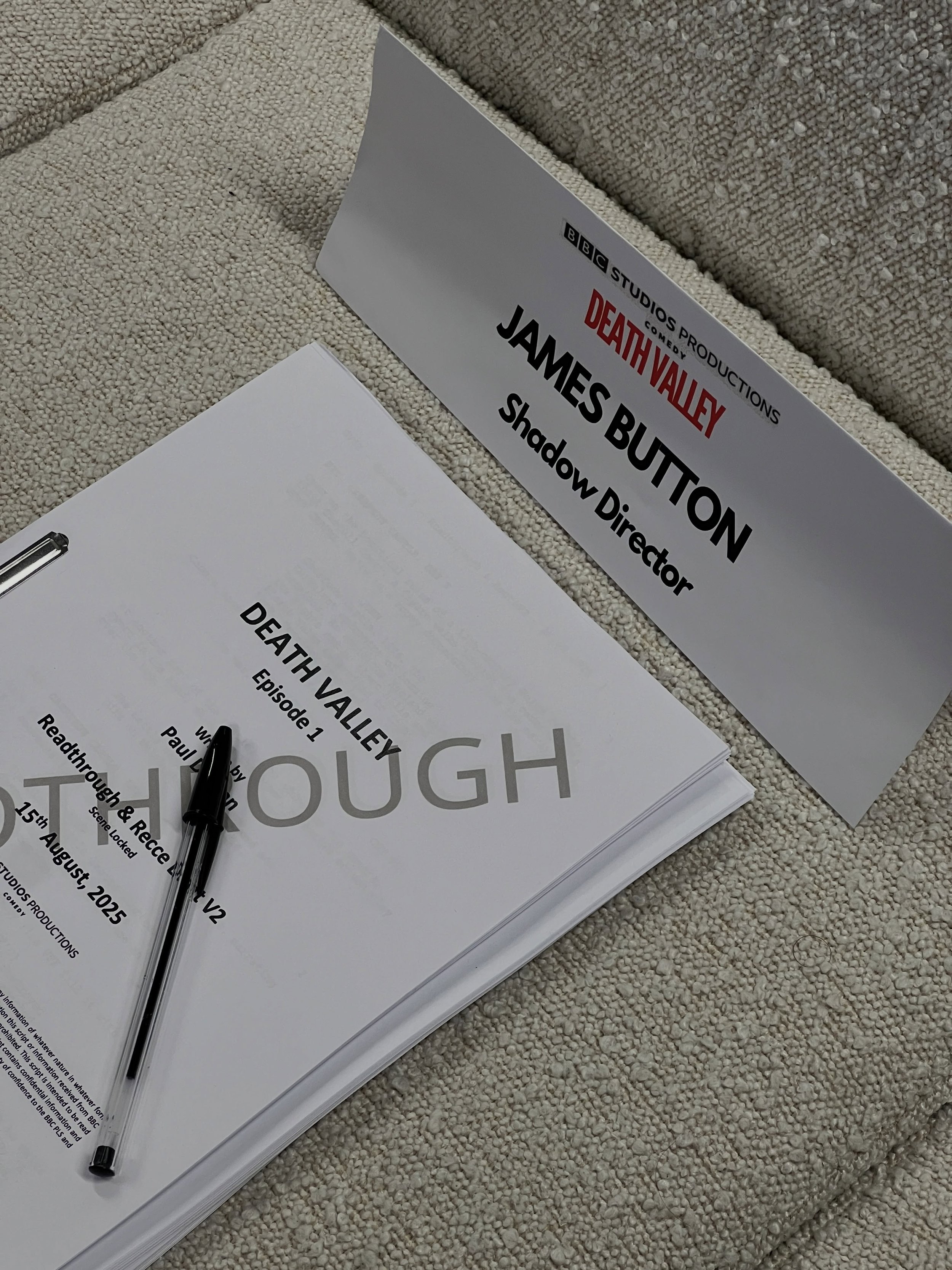 Why thank you @bbcstudioscomedy for having me on DEATH VALLEY Series 2&hellip;as Shadow Director (Does sound very cool! 👤). Another production I could legally spy on from script read-through, to days on set, to edit/grade/mix- learnt SO much from ho