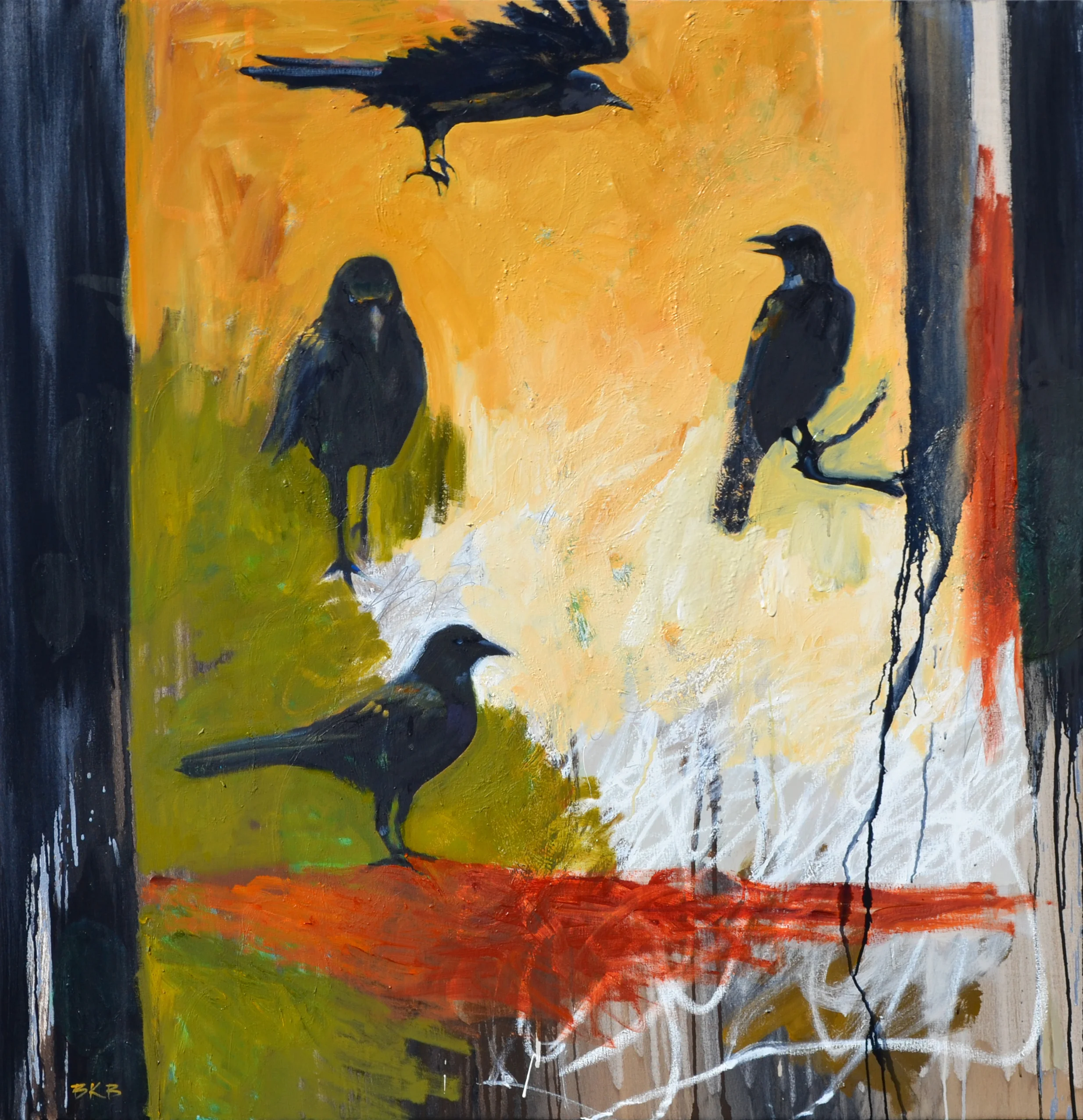 "Crows," 50" x 48".