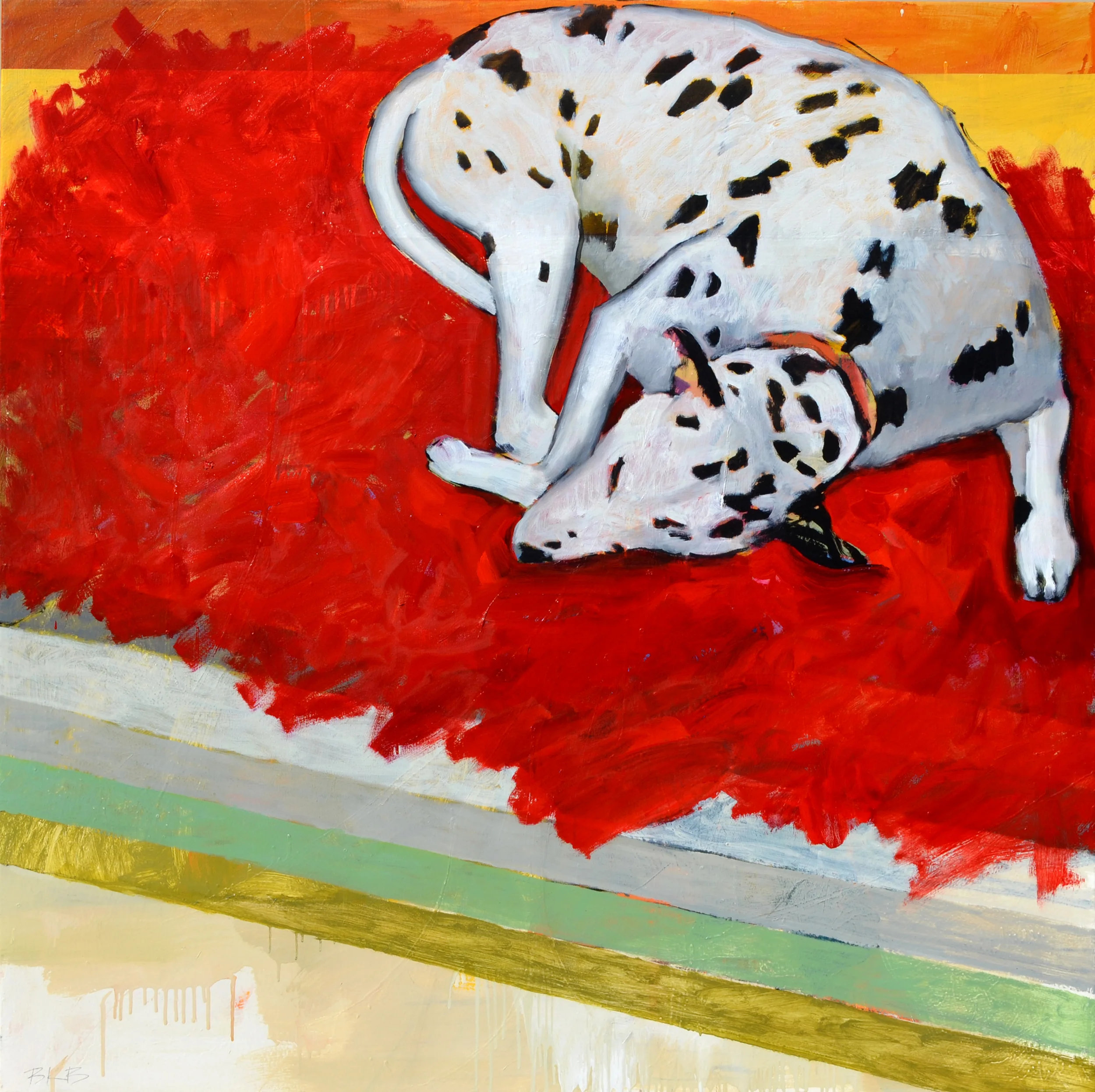 "Red Blanket," 48" x 48".