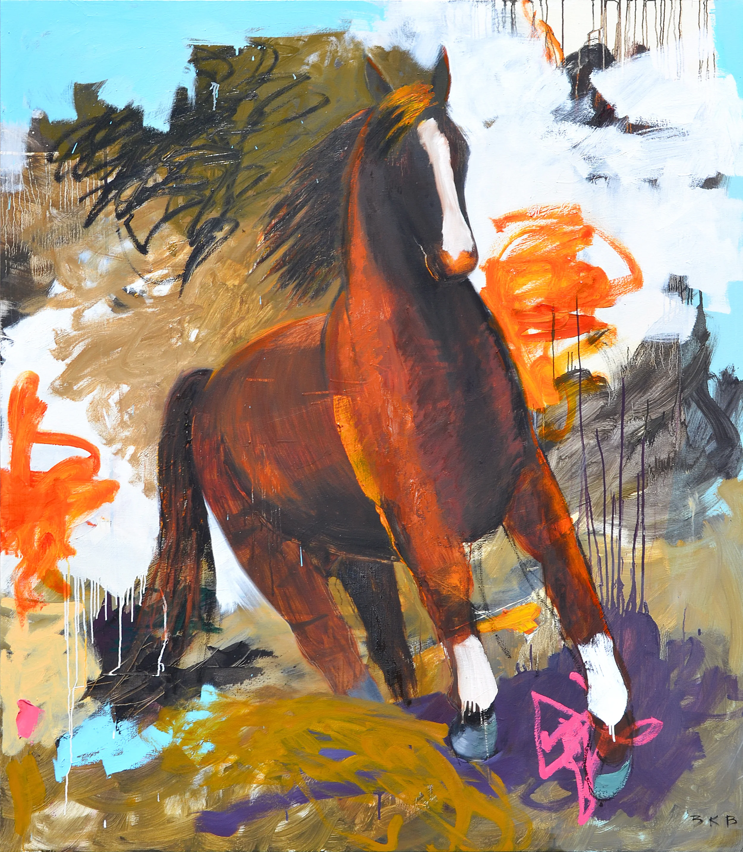 "Breaking Free," 65" x 57".