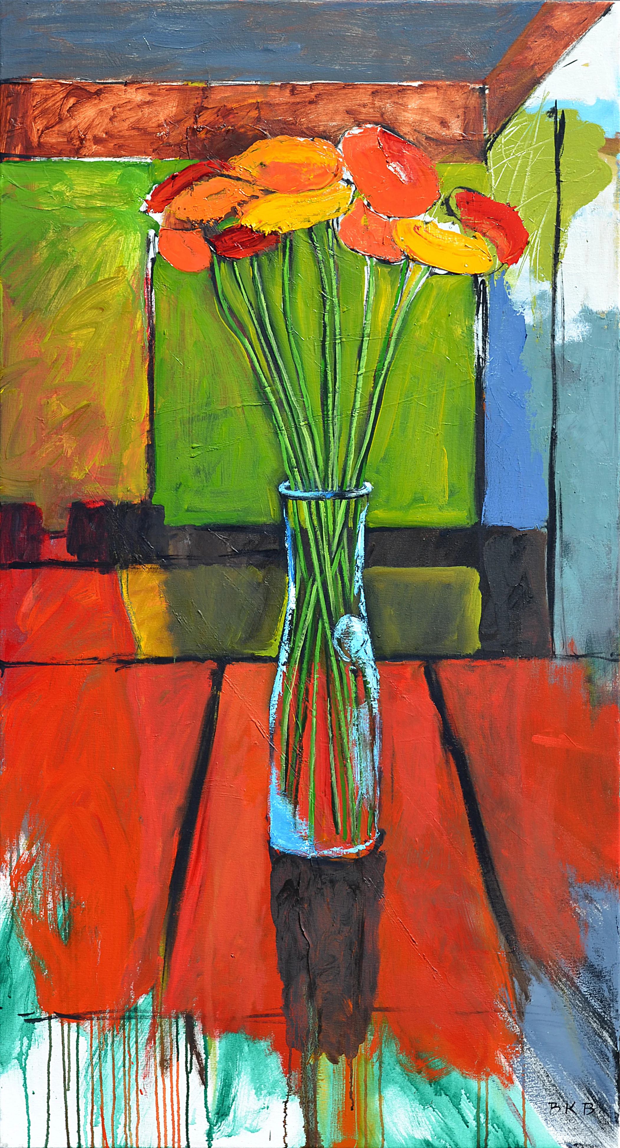 "Red Tablecloth," 56" x 30".