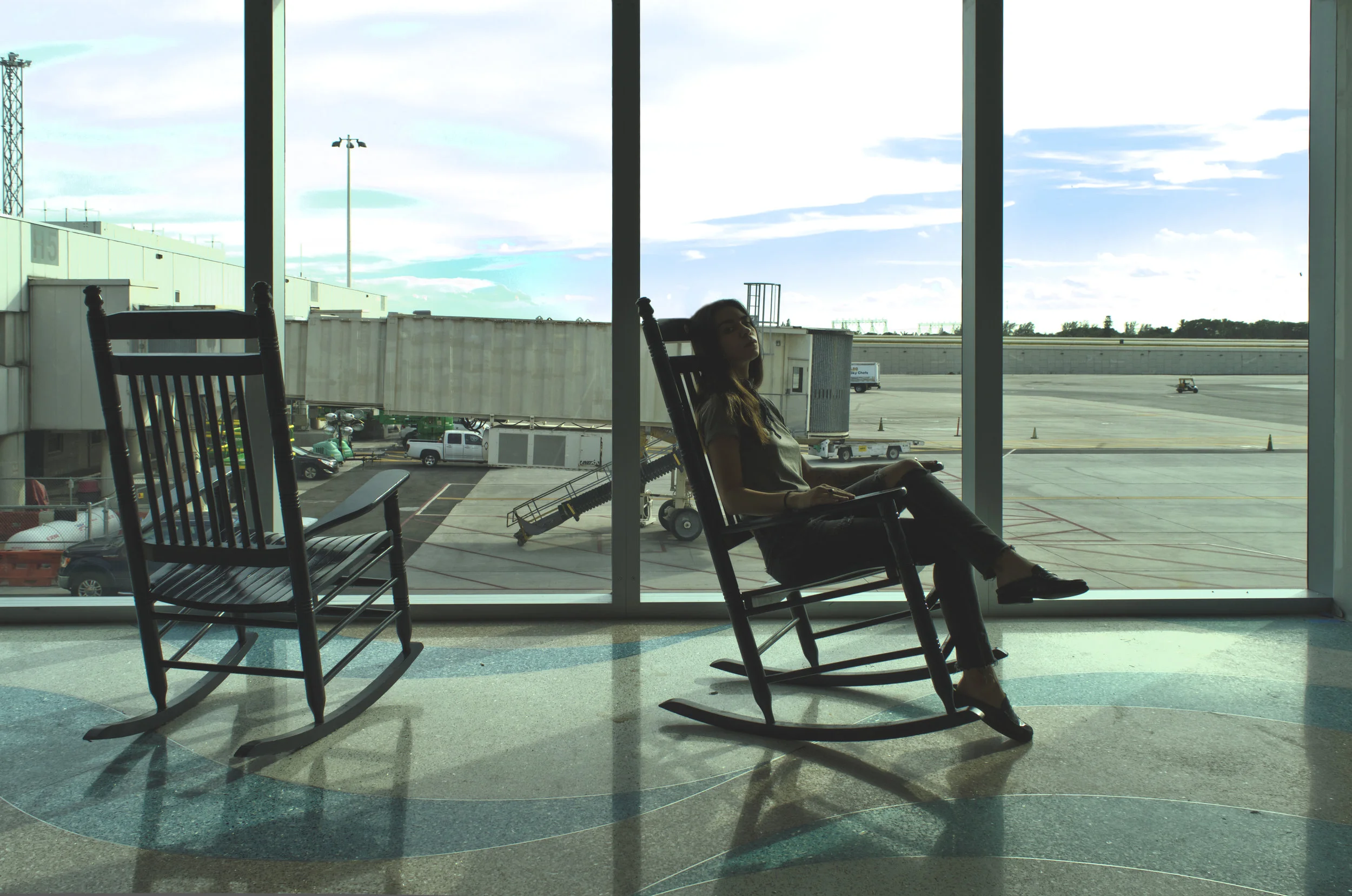 1/22/17 This was the First photograph I shot of myself on my vacation this past week. I hadn’t even left the airport yet, and I came across this beautiful moment, what seemed like no one else even thought twice about. I started to think of when I was little and would sit at the windows at the gate to wait for my sister’s plane to come, or to wave goodbye when she would be boarding. I just thought, how ironic. Here I am now, watching my own plane leave while I walk away by myself and figure out where I am going. This was just the start of my trip. 