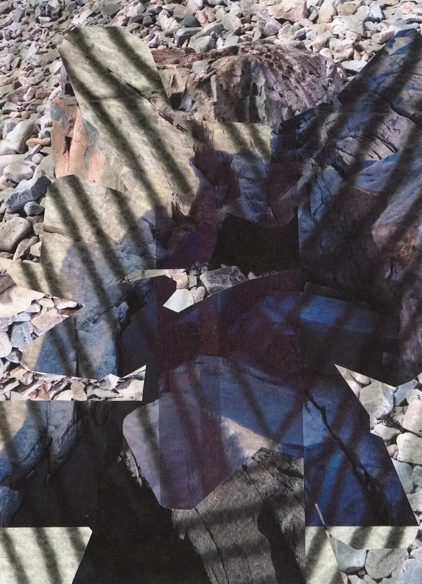  Terraform 1, 2017  Inkjet printed Awagami cut paper assemblage, edges abutted and joined with with Abaca paper mending tape   16 1/2 x 11 1/2" 