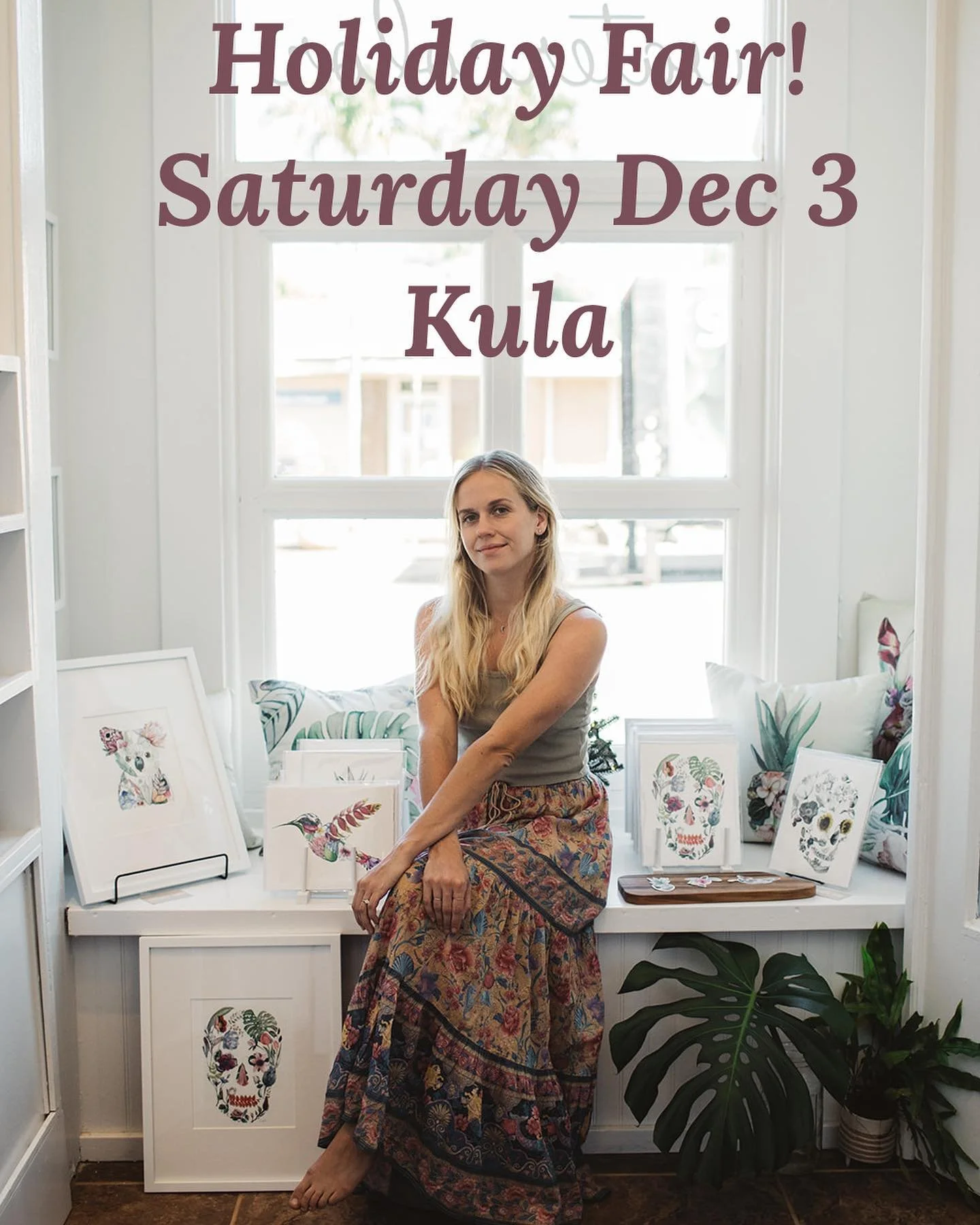 This Saturday! Come visit us at @waldorfmaui holiday craft fair! 9-4 Booth 62. Prints, tea, towels, ornaments and more at special prices. Perfect for holiday gifts!