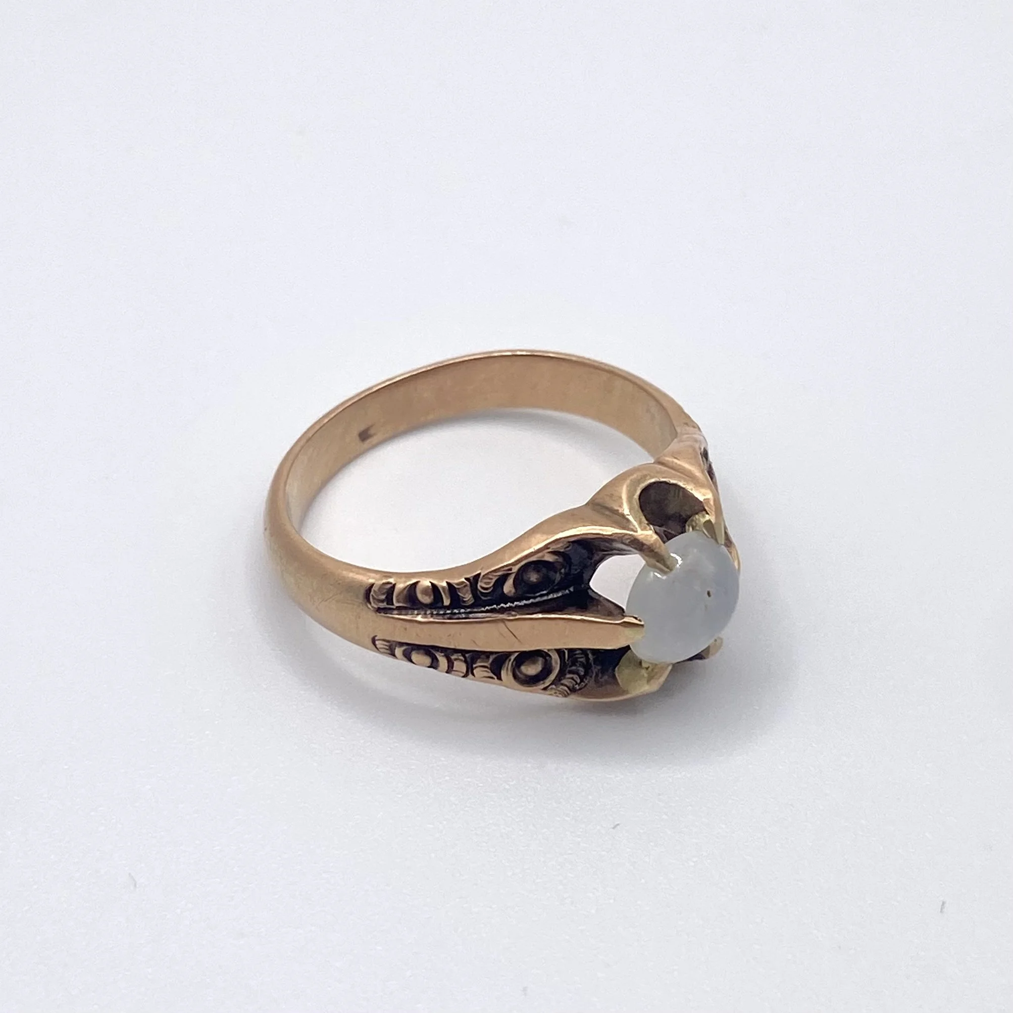 Rose Gold Moonstone Ring, Size 11