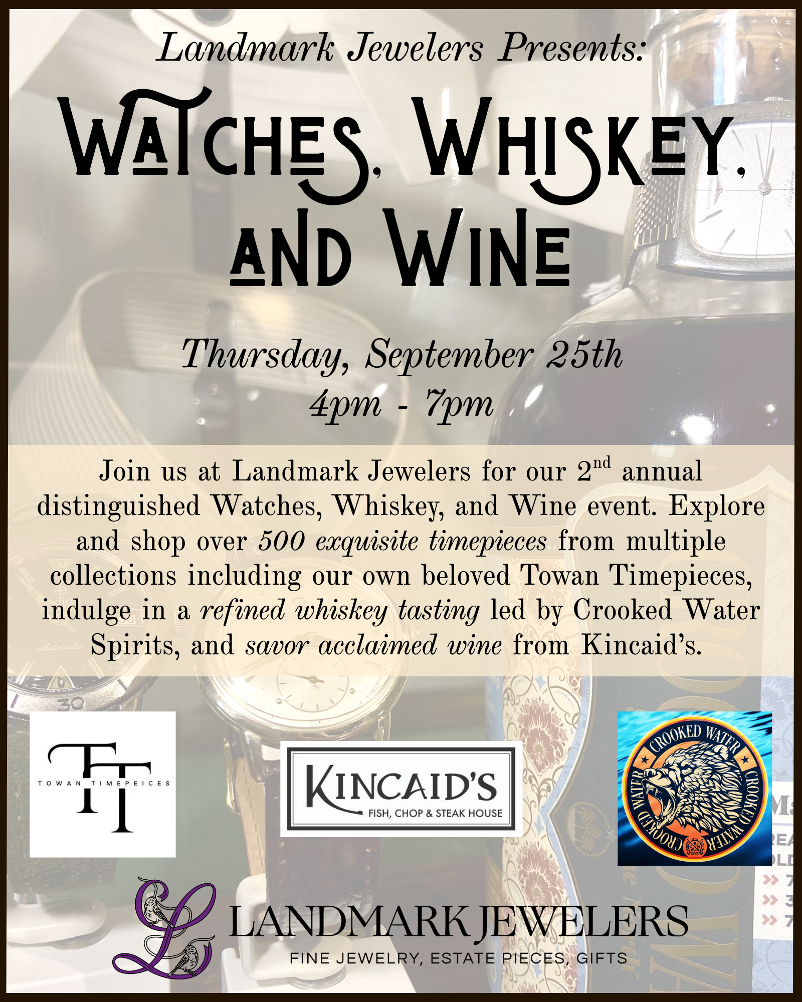 Watches, Whiskey, and Wine