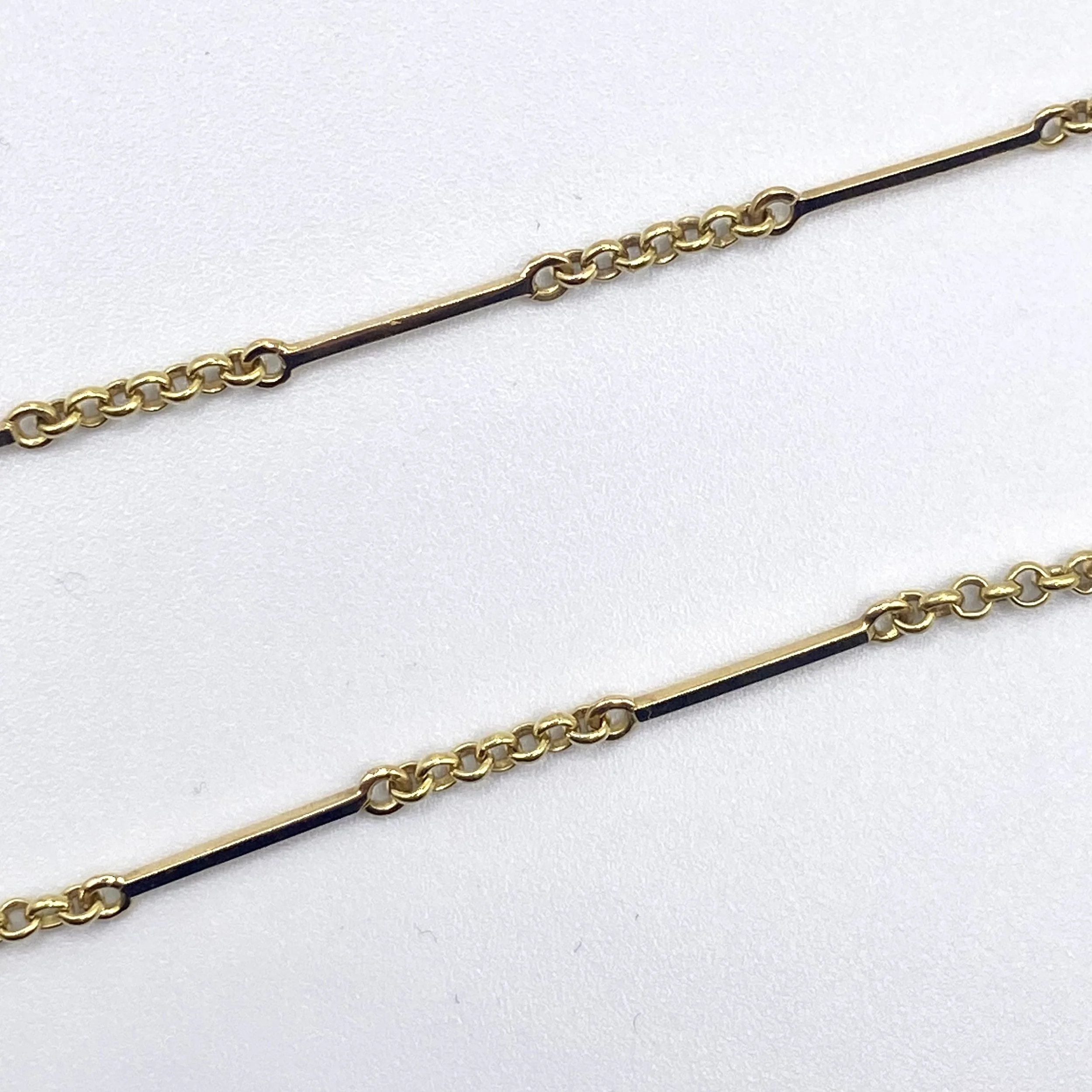 18k Yellow Gold 18" Rolo Bar Chain