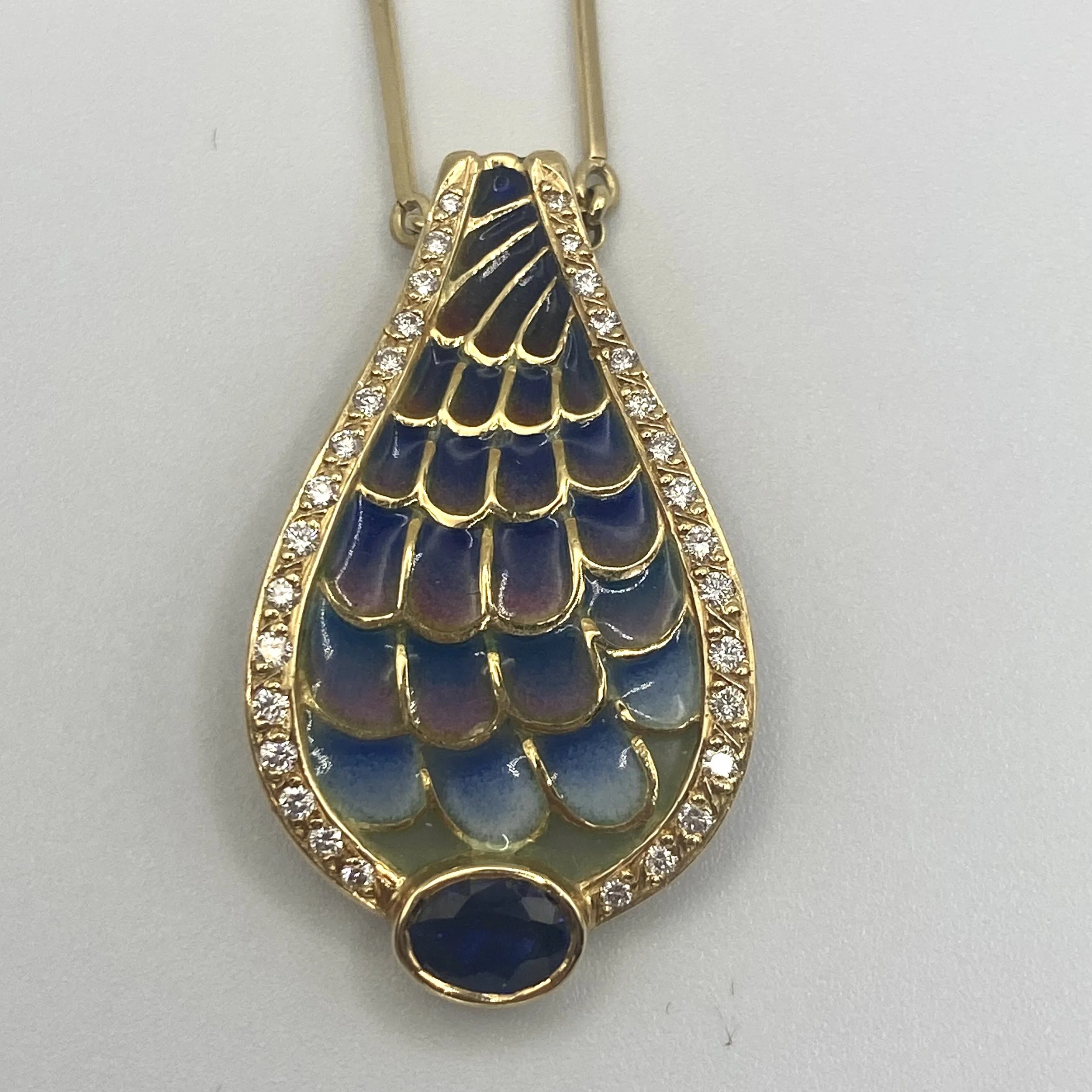 18k Yellow Gold "Mediterranean" Pendant, Chain Included