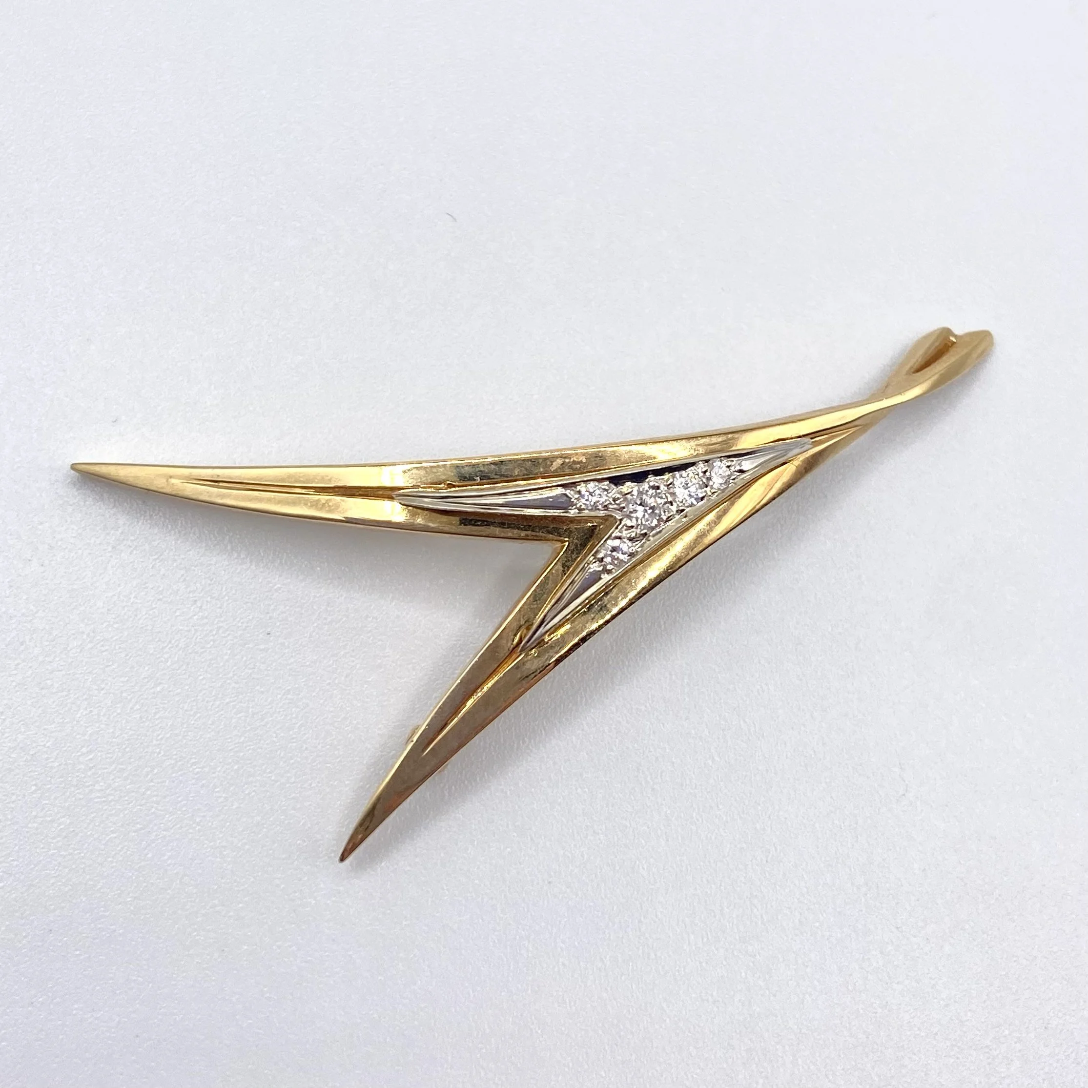 "Dan Frere" Diamond "V" Brooch