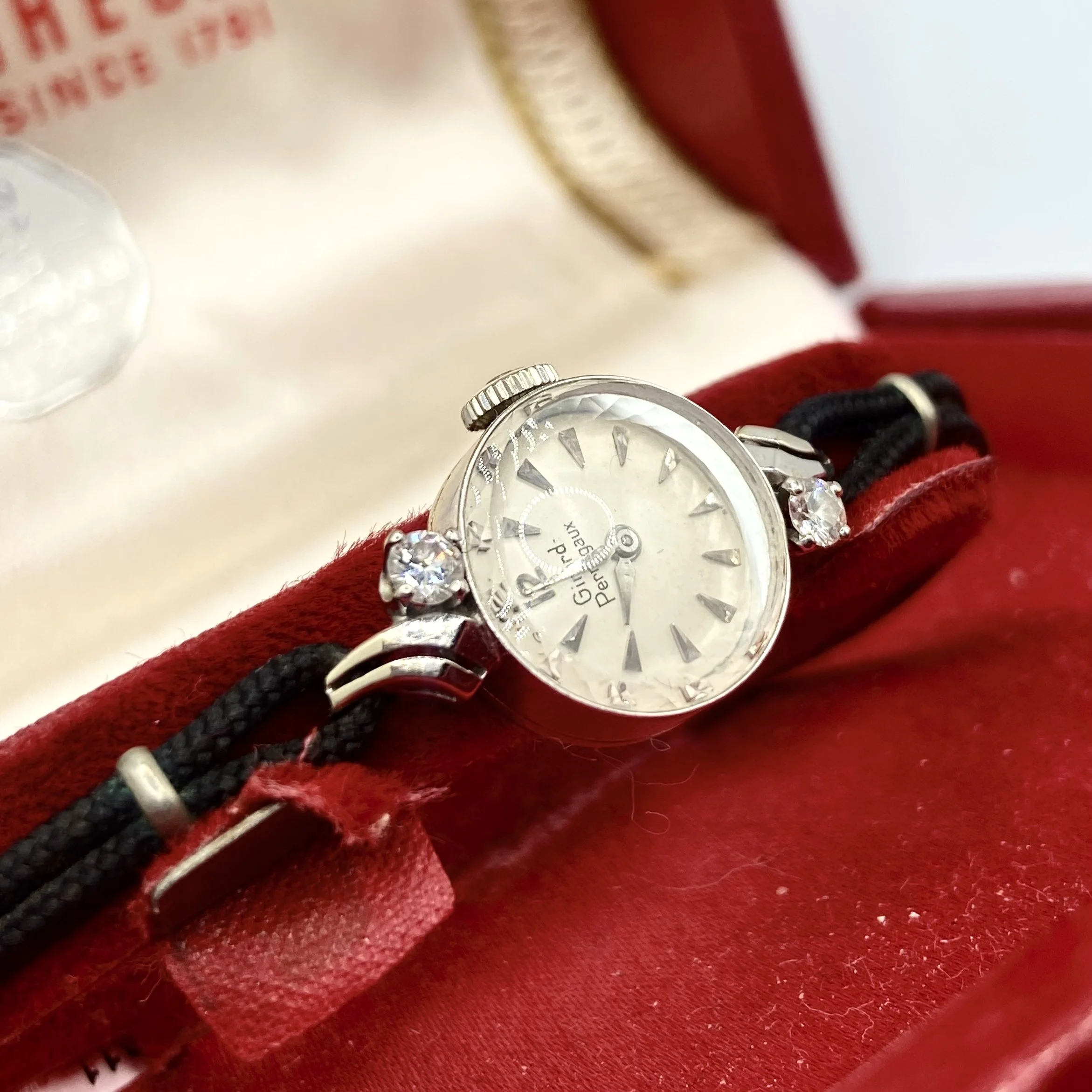 Vintage White Gold Lady's Girard Perregaux Cocktail Watch, Original Box Included