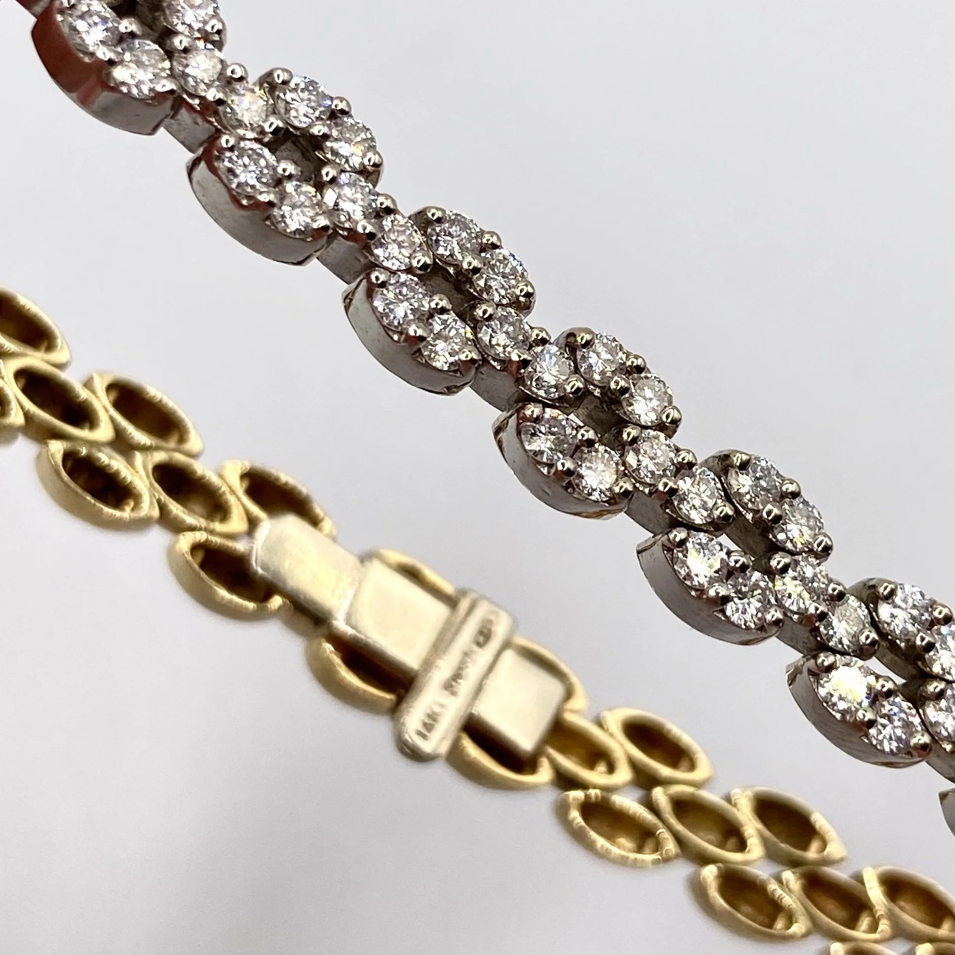 Oval Link Diamond Bracelet, 7.5" Length