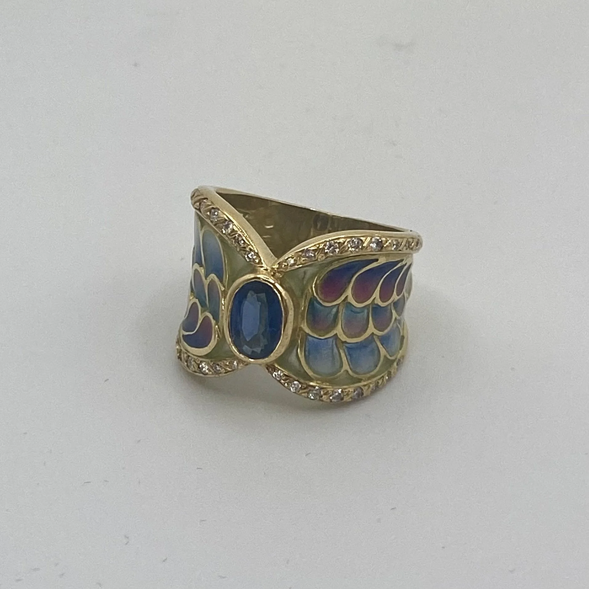 18k Yellow Gold "Mediterranean" Sapphire Ring