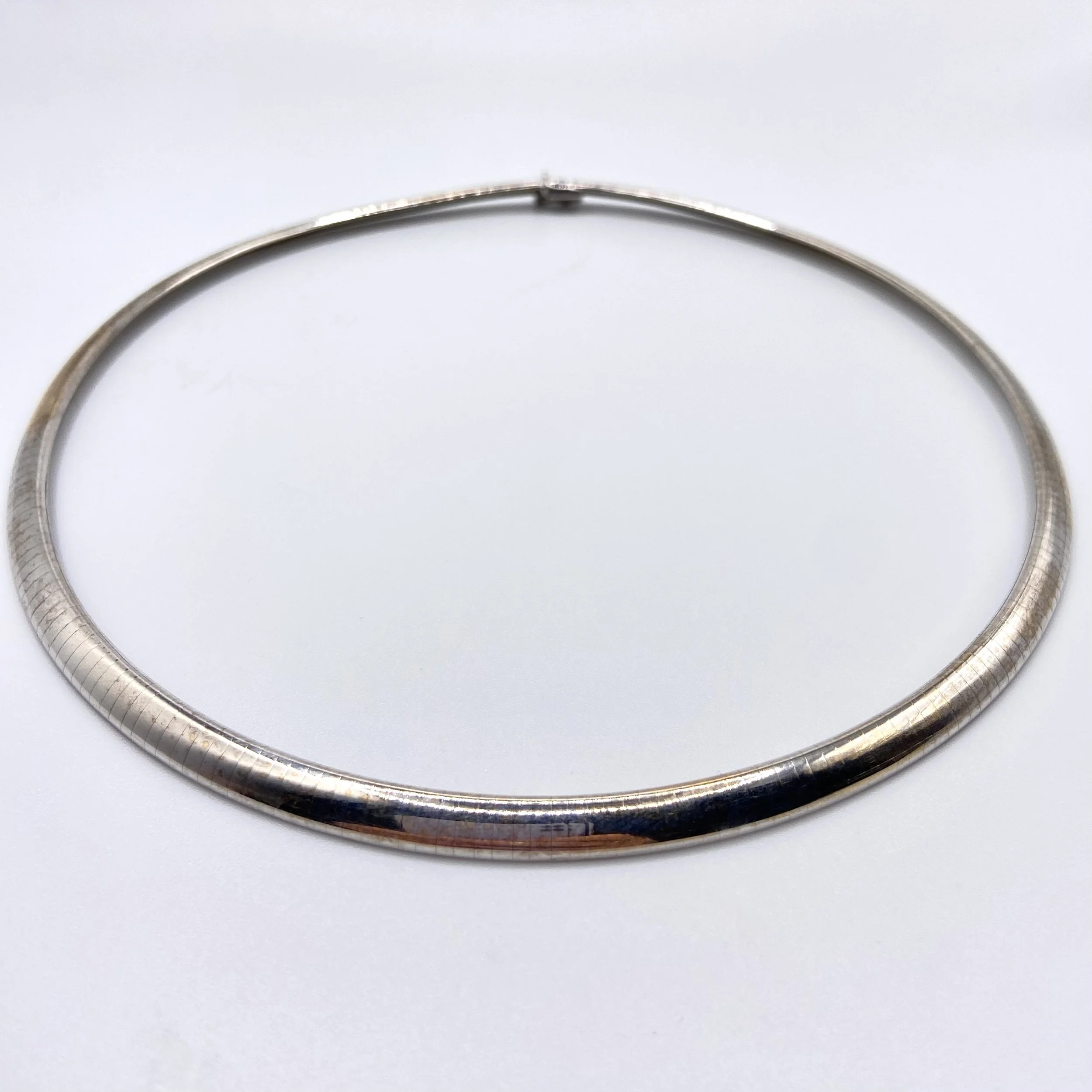 Yellow Gold 6mm Omega Collar w/ Rhodium Plating, 16" Length