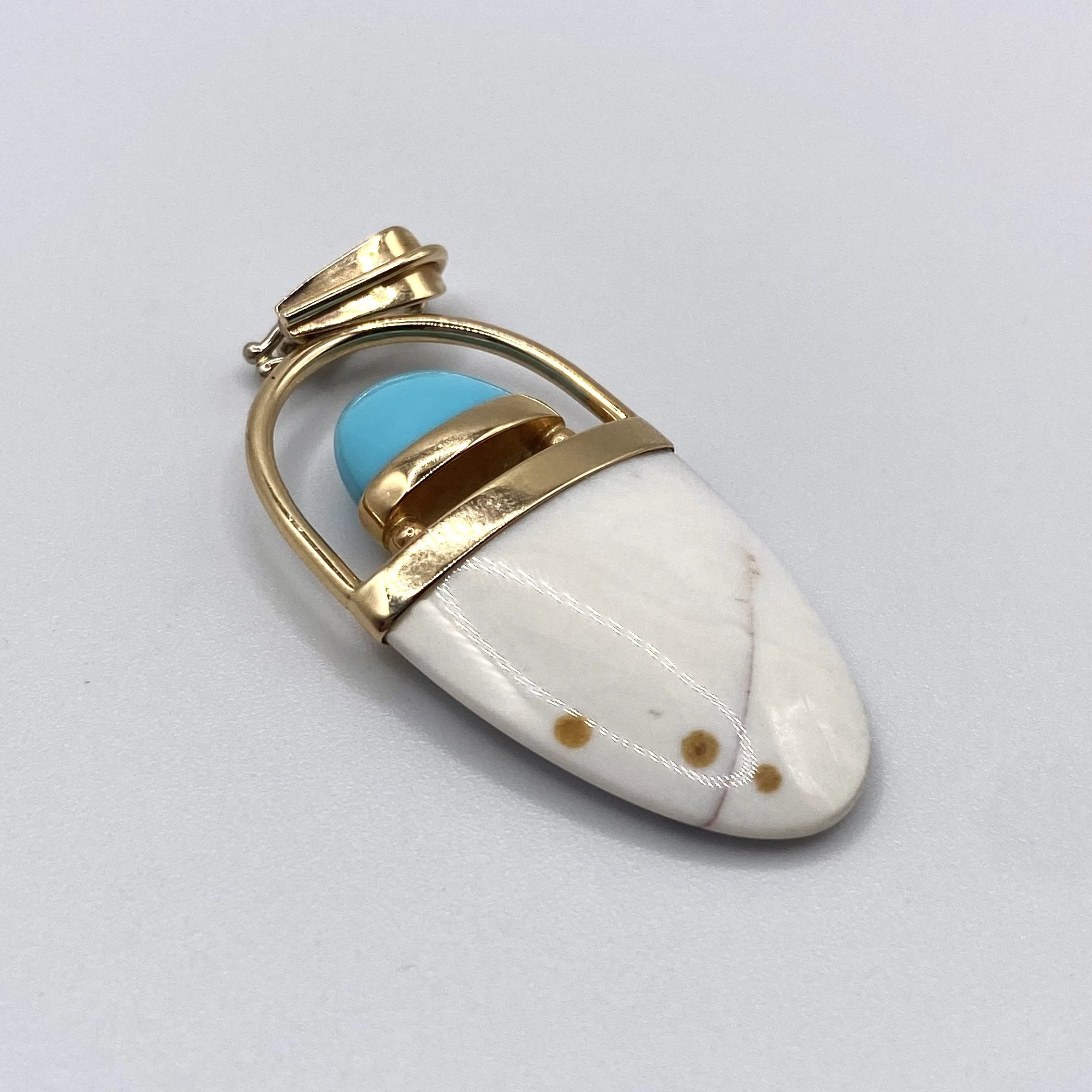 White Spotted Stone and Turquoise Enhancer