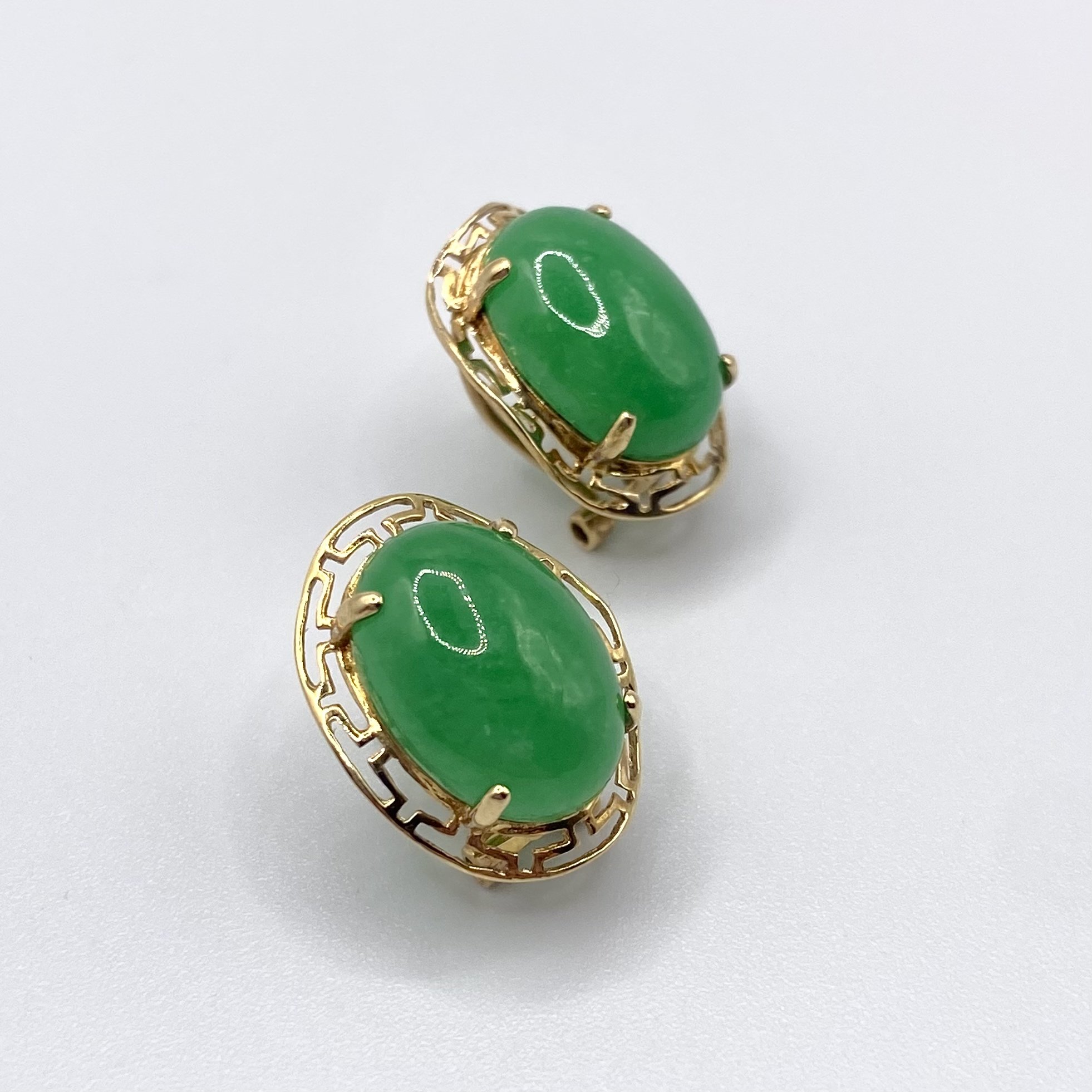 Oval Jade Earrings