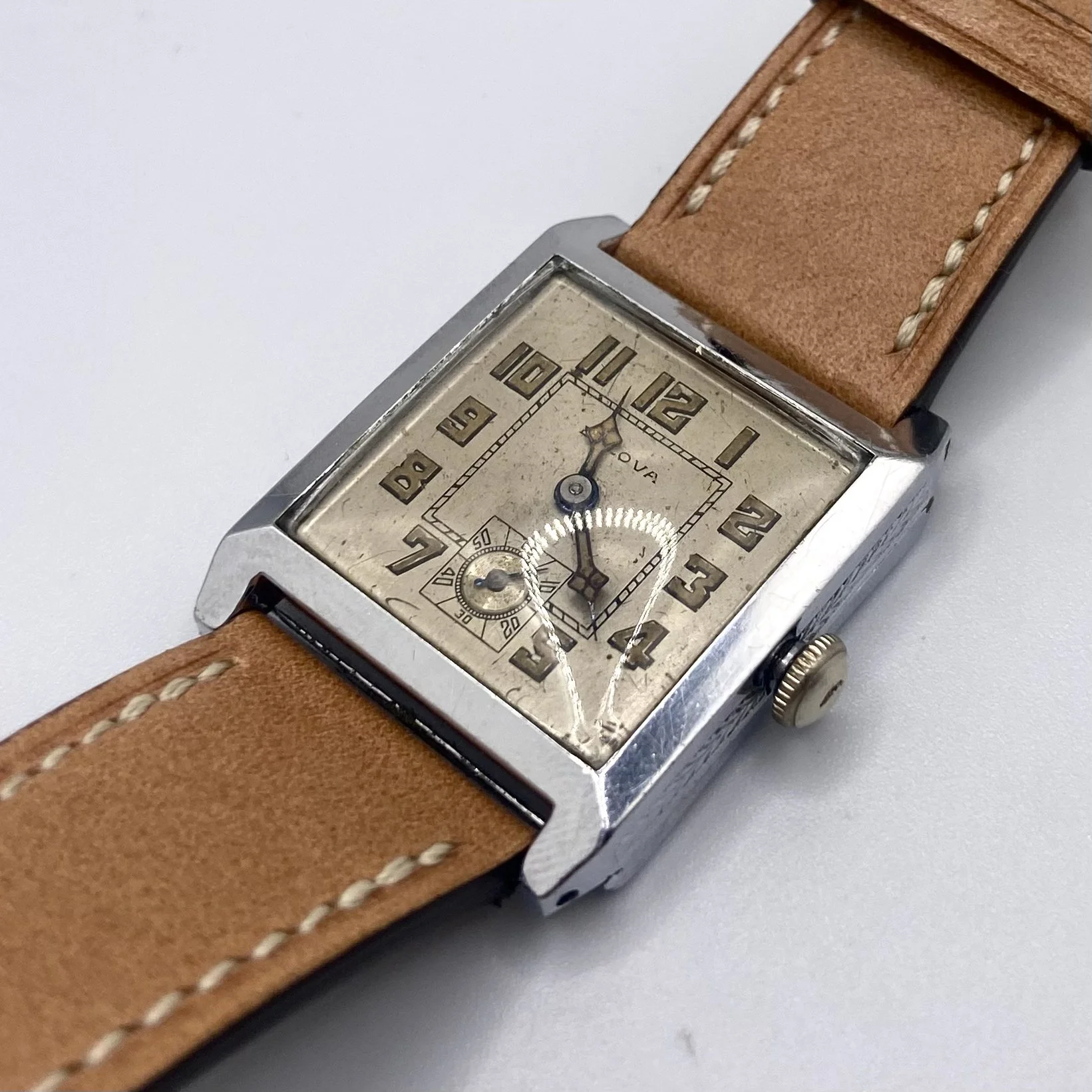 1920s Bulova Tank Chrome Case Automatic Watch