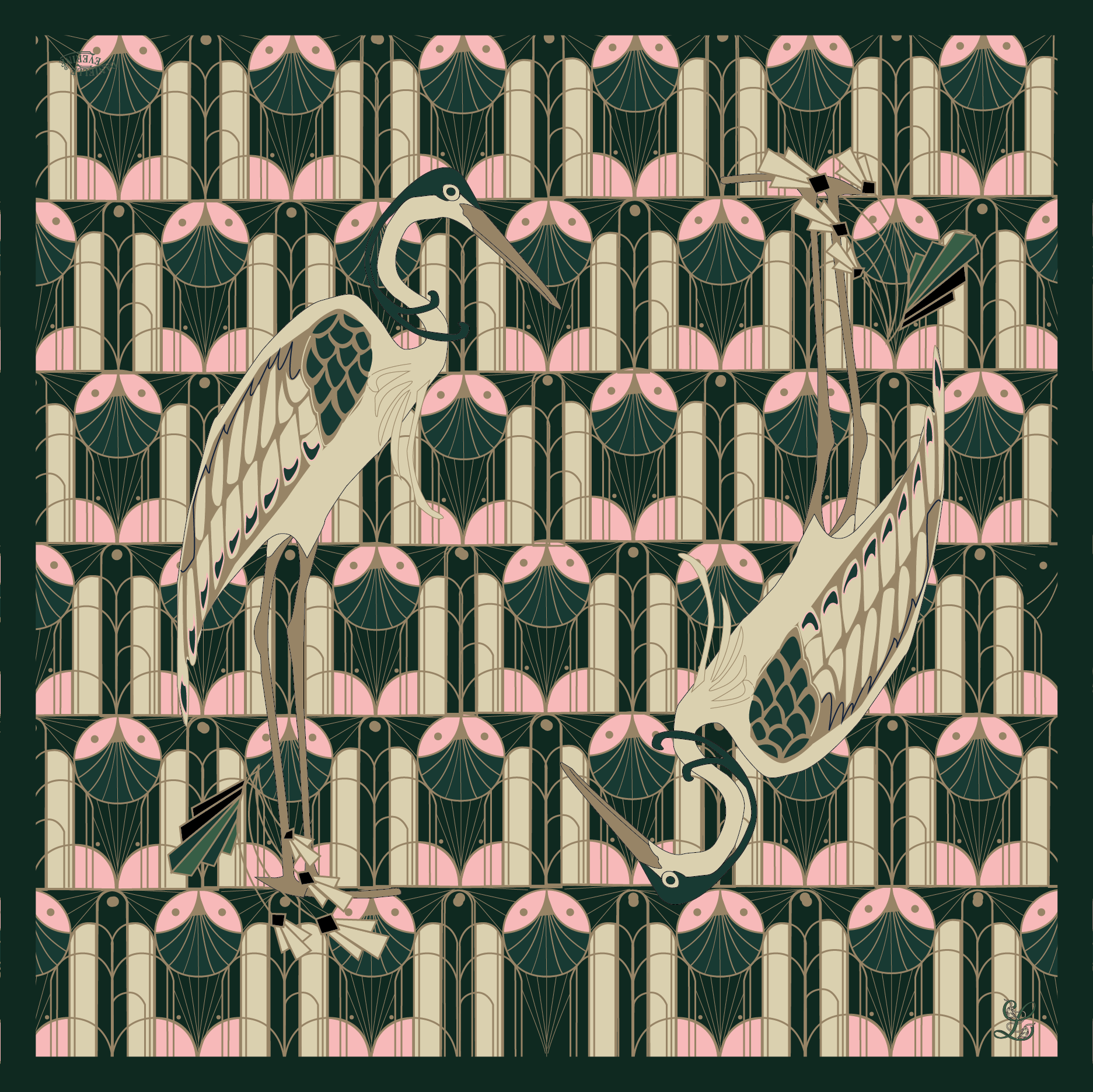 Landmark Scarf 26x26 Art Deco Crane.png