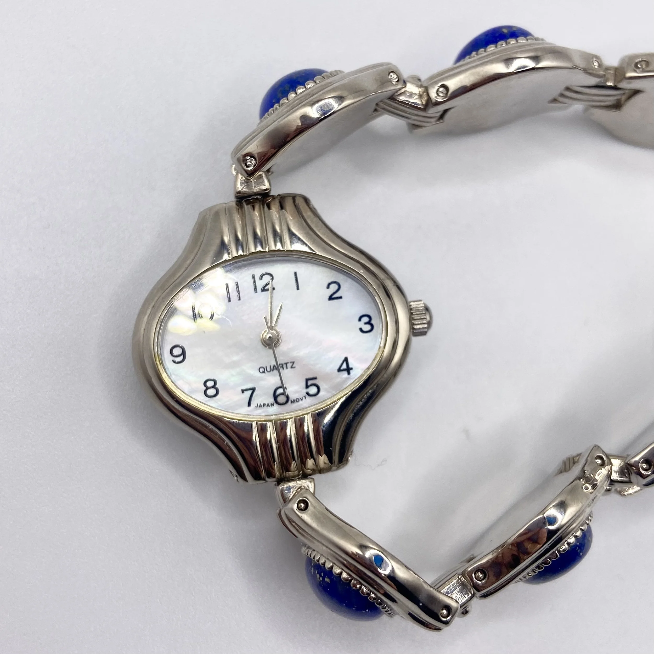Vintage Avon Lapis Lazuli Flip Reversible Bracelet / Watch