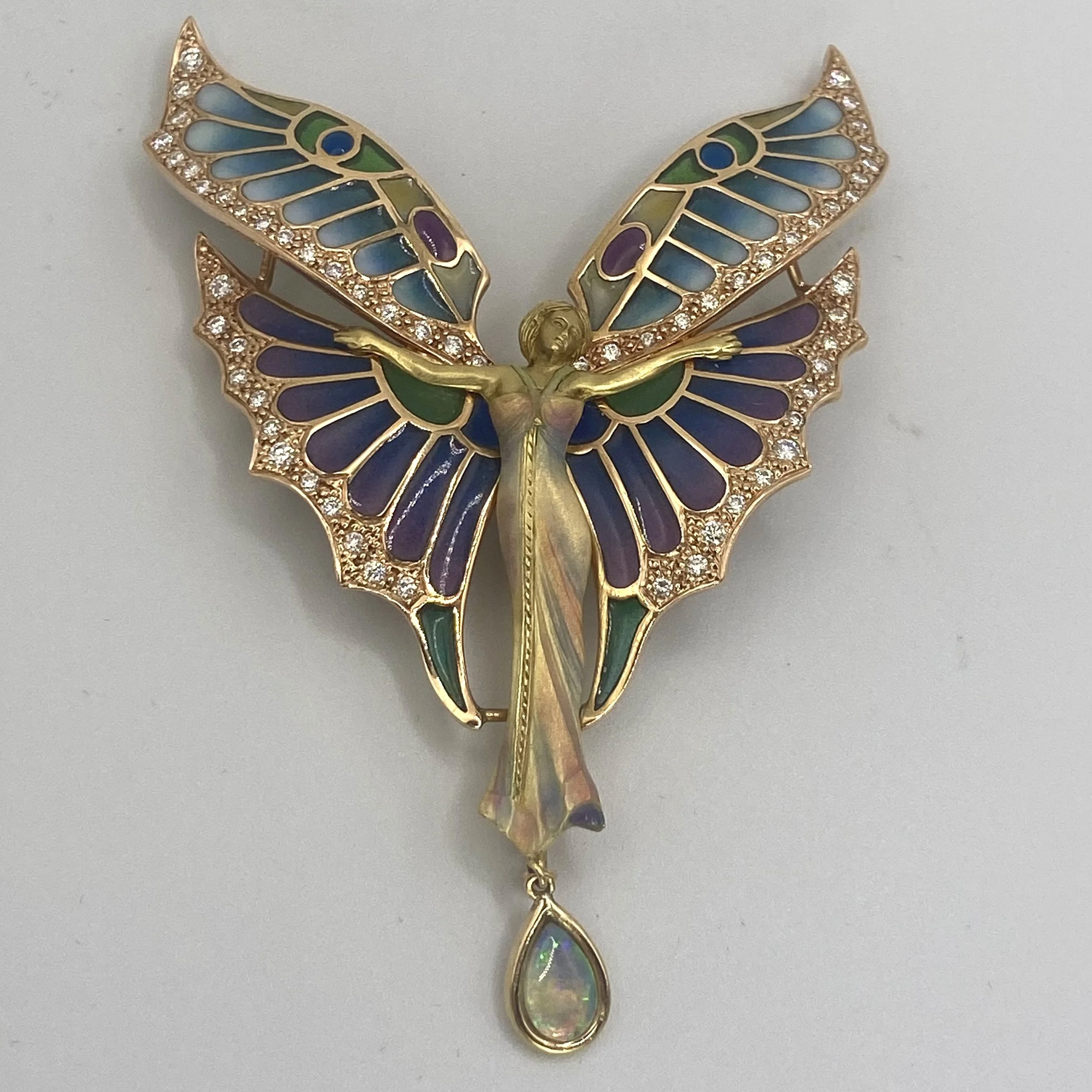 18k Yellow Gold "Mariposa Butterfly" Convertible Brooch / Pendant